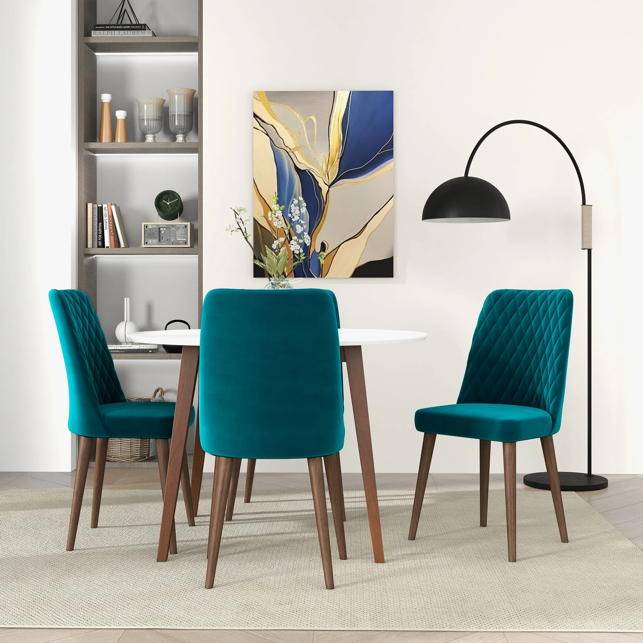Katie Teal Velvet Dining Chair (Set Of 2) - Image 6
