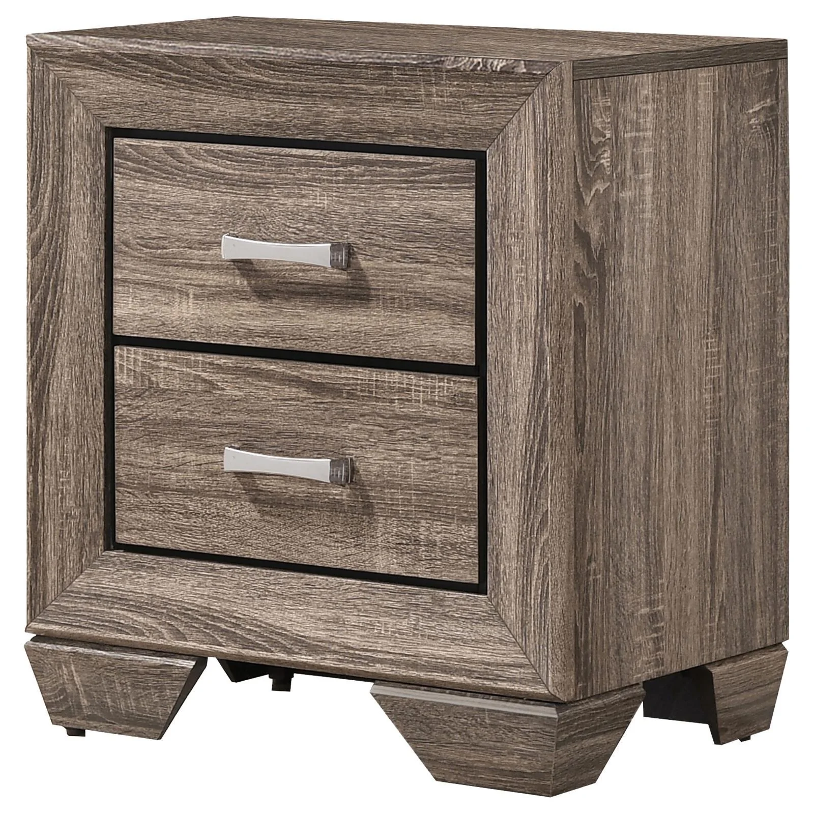 Kauffman Washed Taupe 2-Drawer Nightstand - Image 3