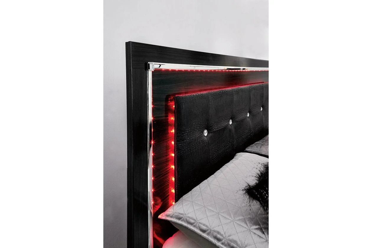 Kaydell Black Queen Upholstered Platform Bed - Image 5