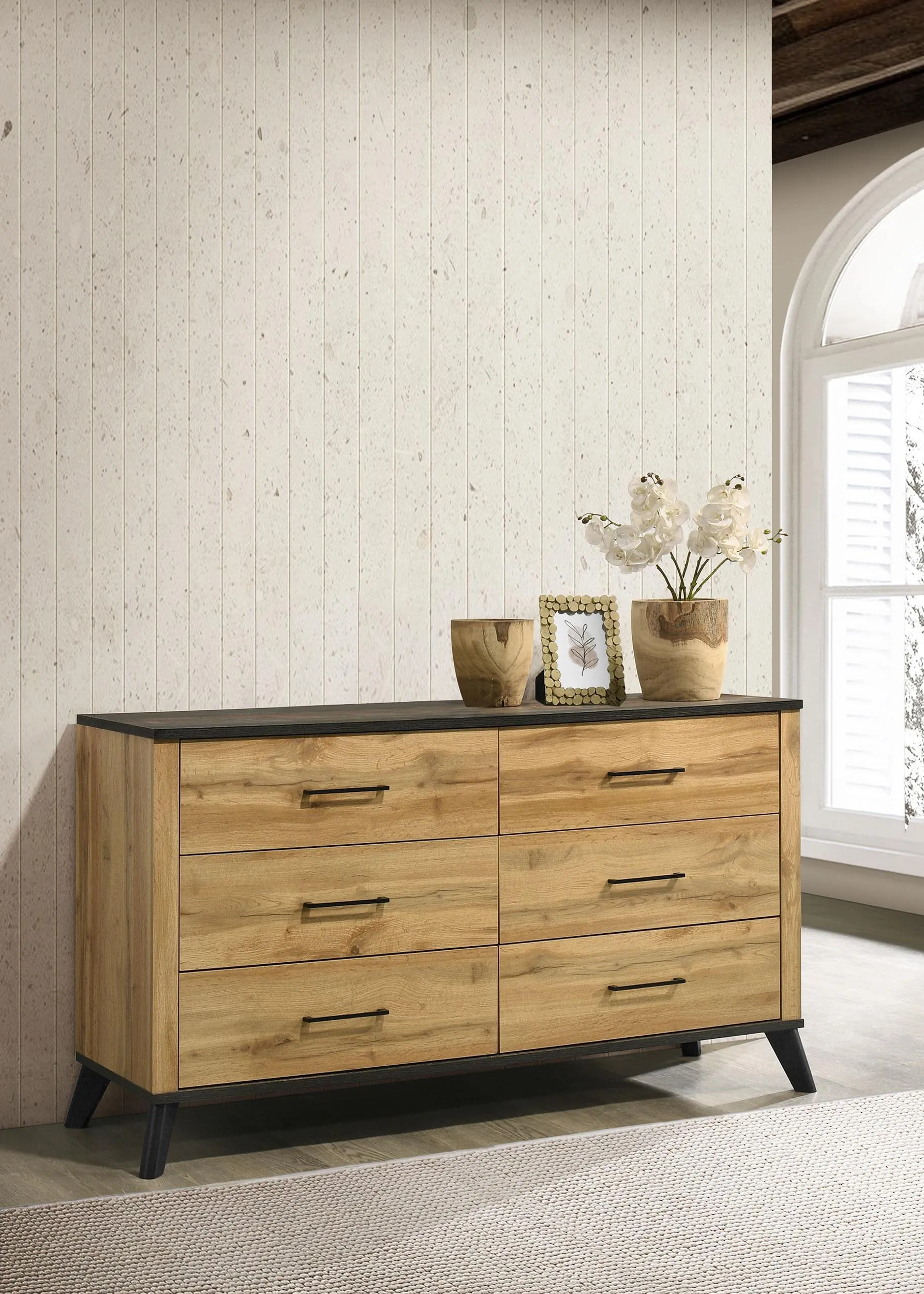 Kaywood Natural Pine 6-drawer Dresser Cabinet