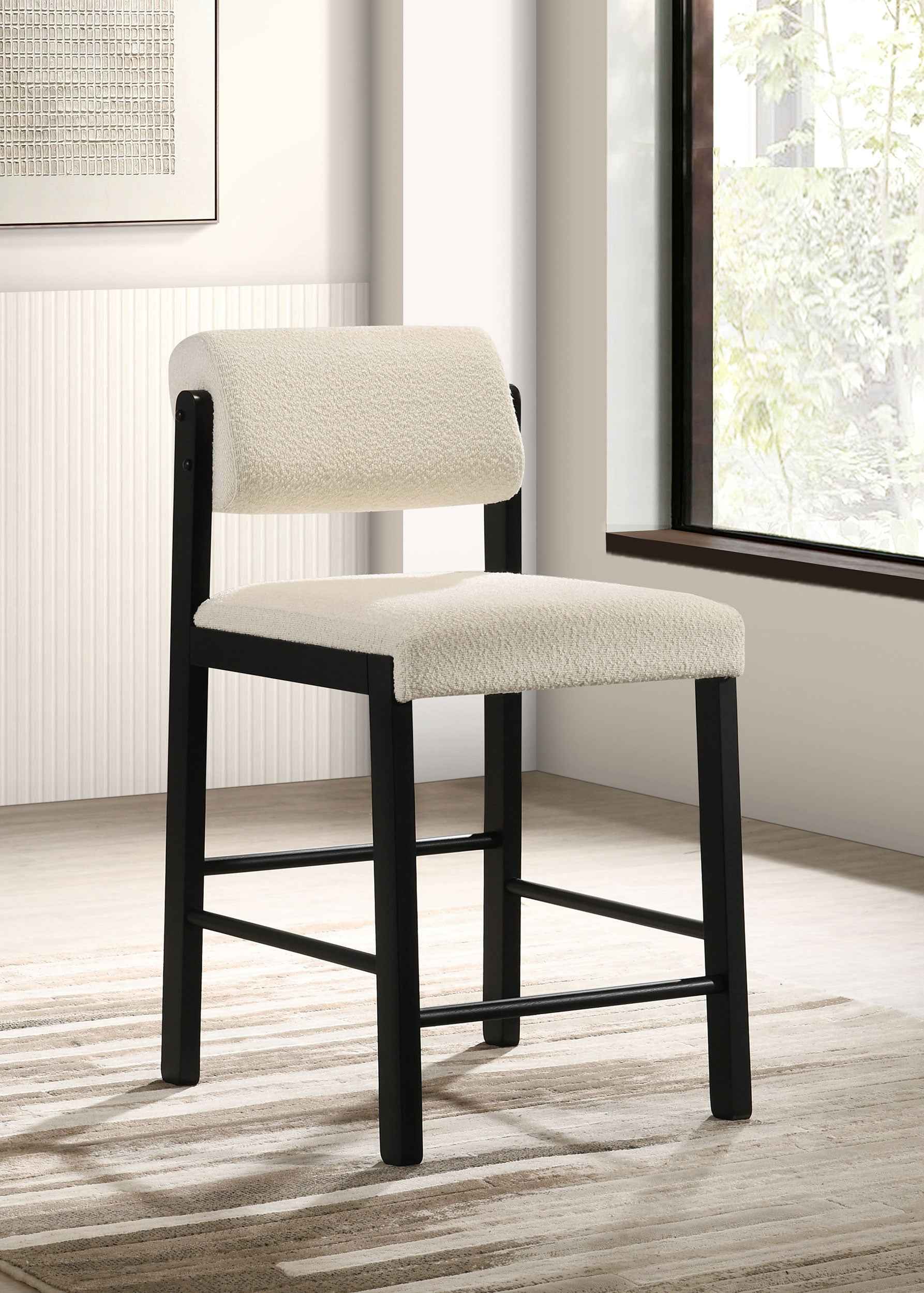 Kehoe Cream/Black Upholstered Counter Height Chair (Set of 2) - Image 2
