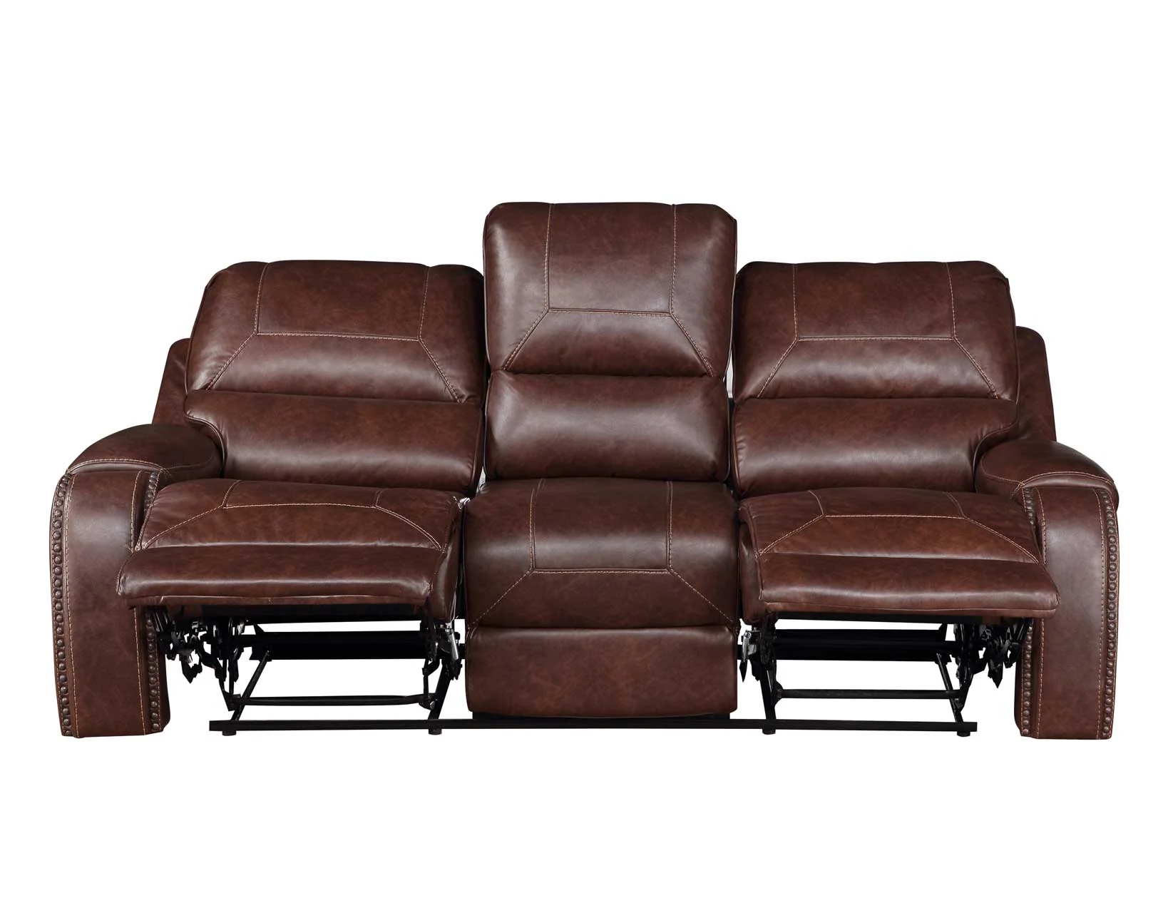Keily Brown Reclining Sofa with Drop-Down Table - Image 6