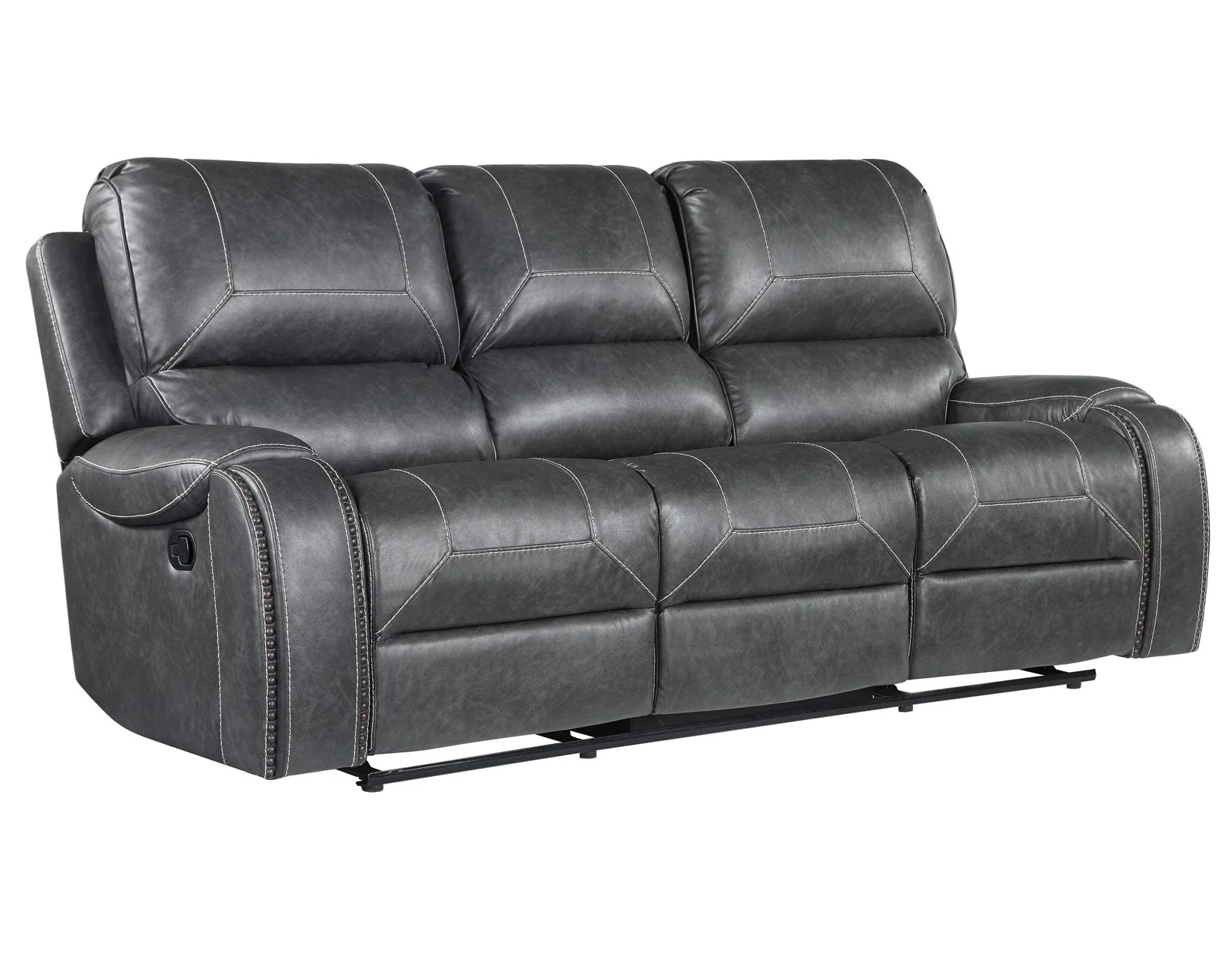 Keily Grey Reclining Sofa with Drop-Down Table - Image 3