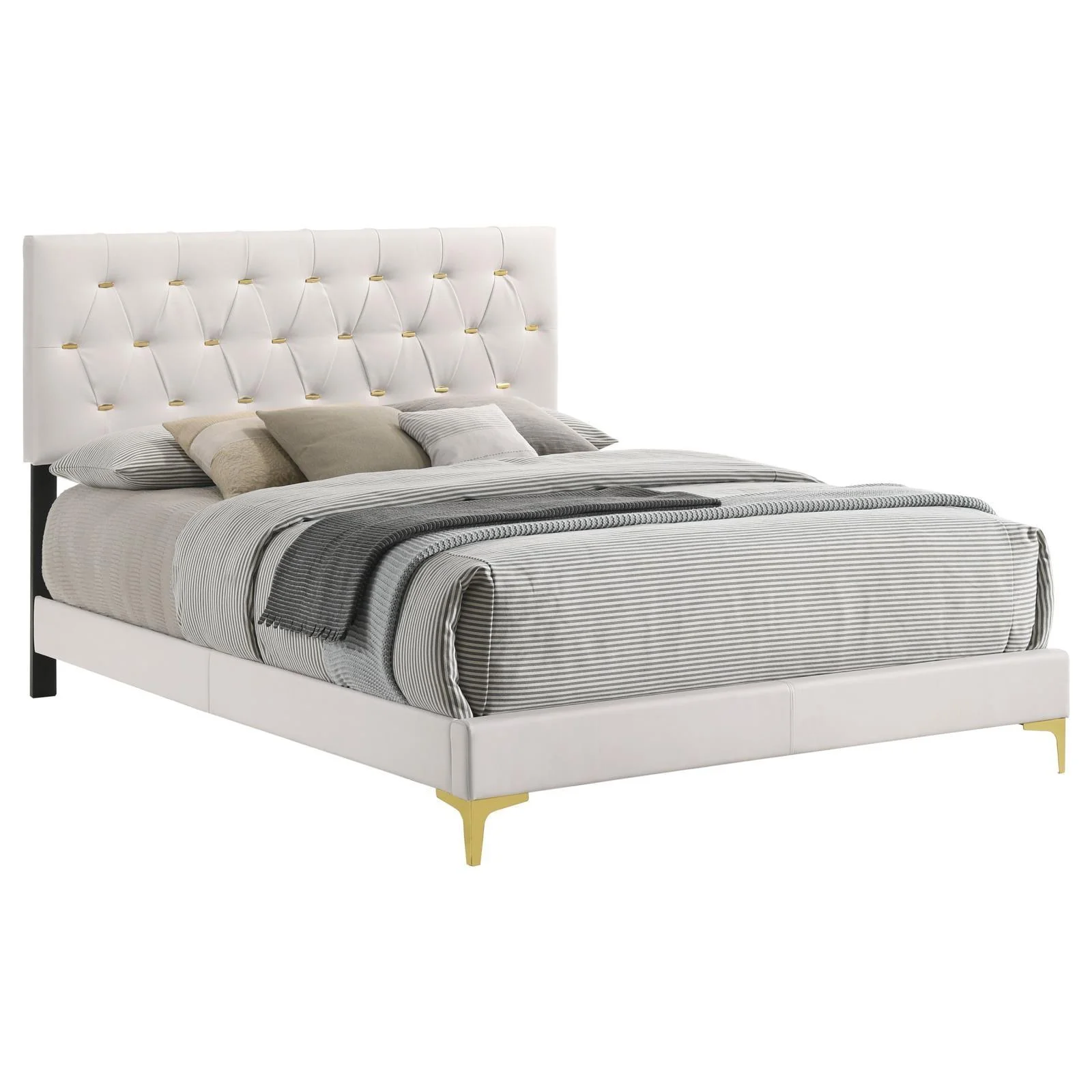 Kendall Tufted Upholstered Panel California King Bed White - Image 2