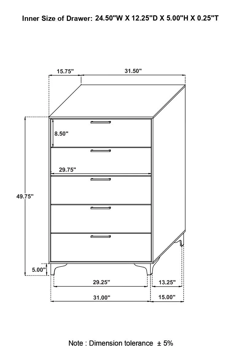 Kendall White 5-Piece Eastern King Bedroom Set - Image 18