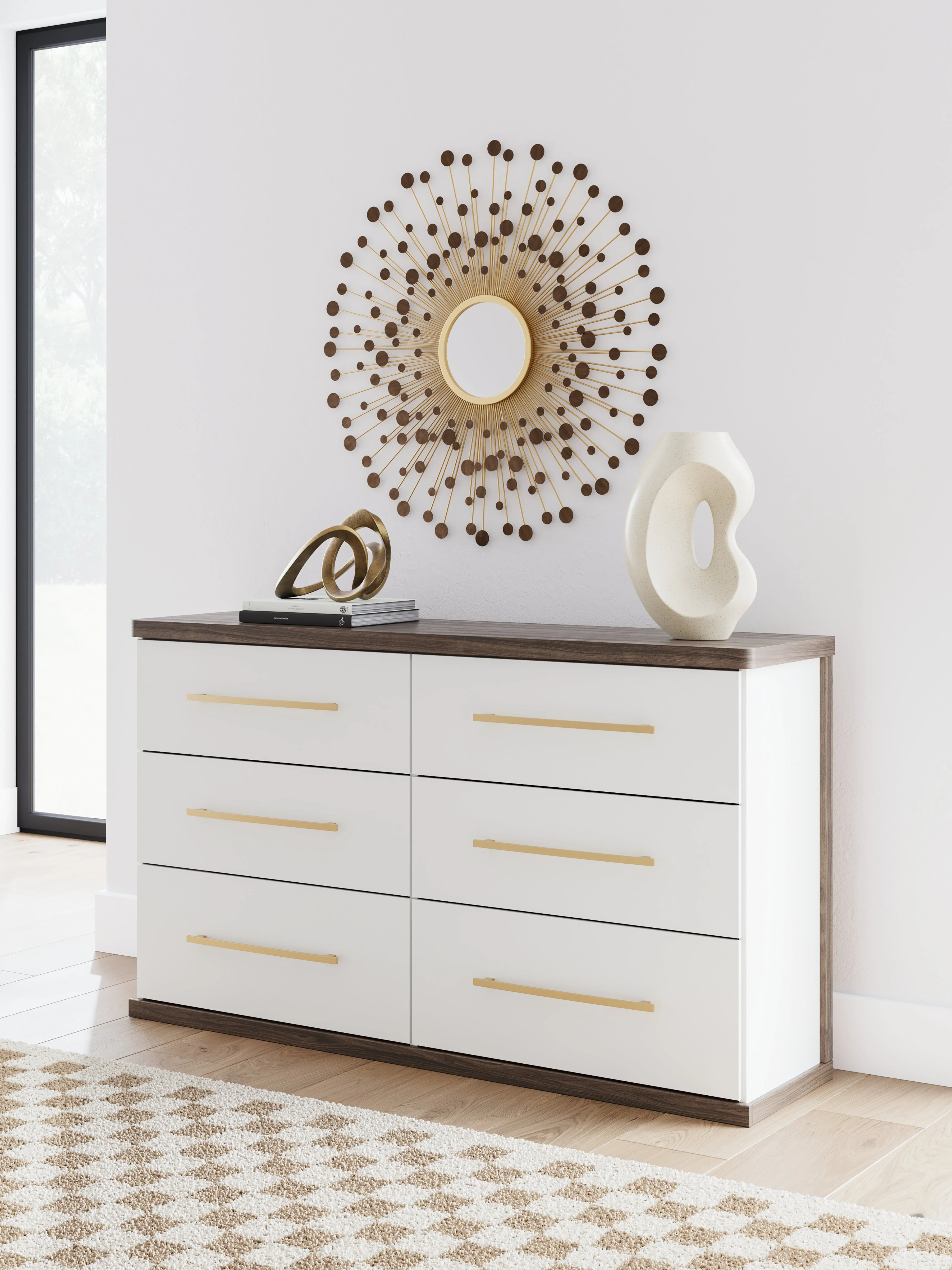 Kendanport Brown/White Six Drawer Dresser - Image 2