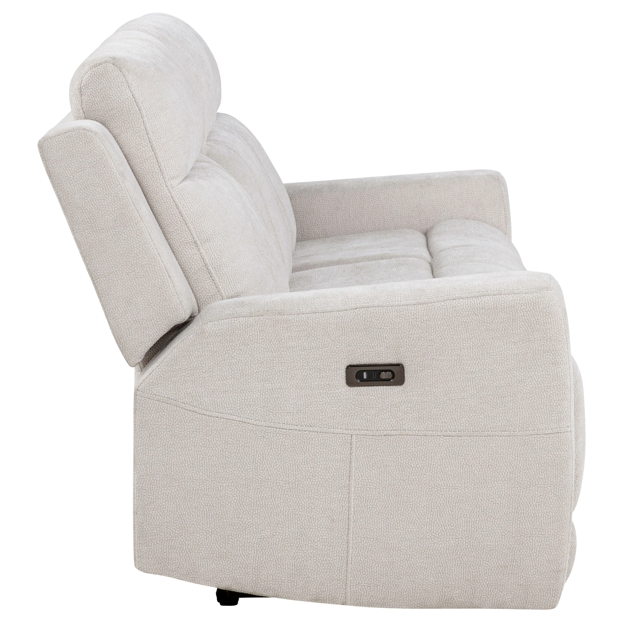 Kennett Ivory Chenille Upholstered Power Reclining Sofa - Image 7