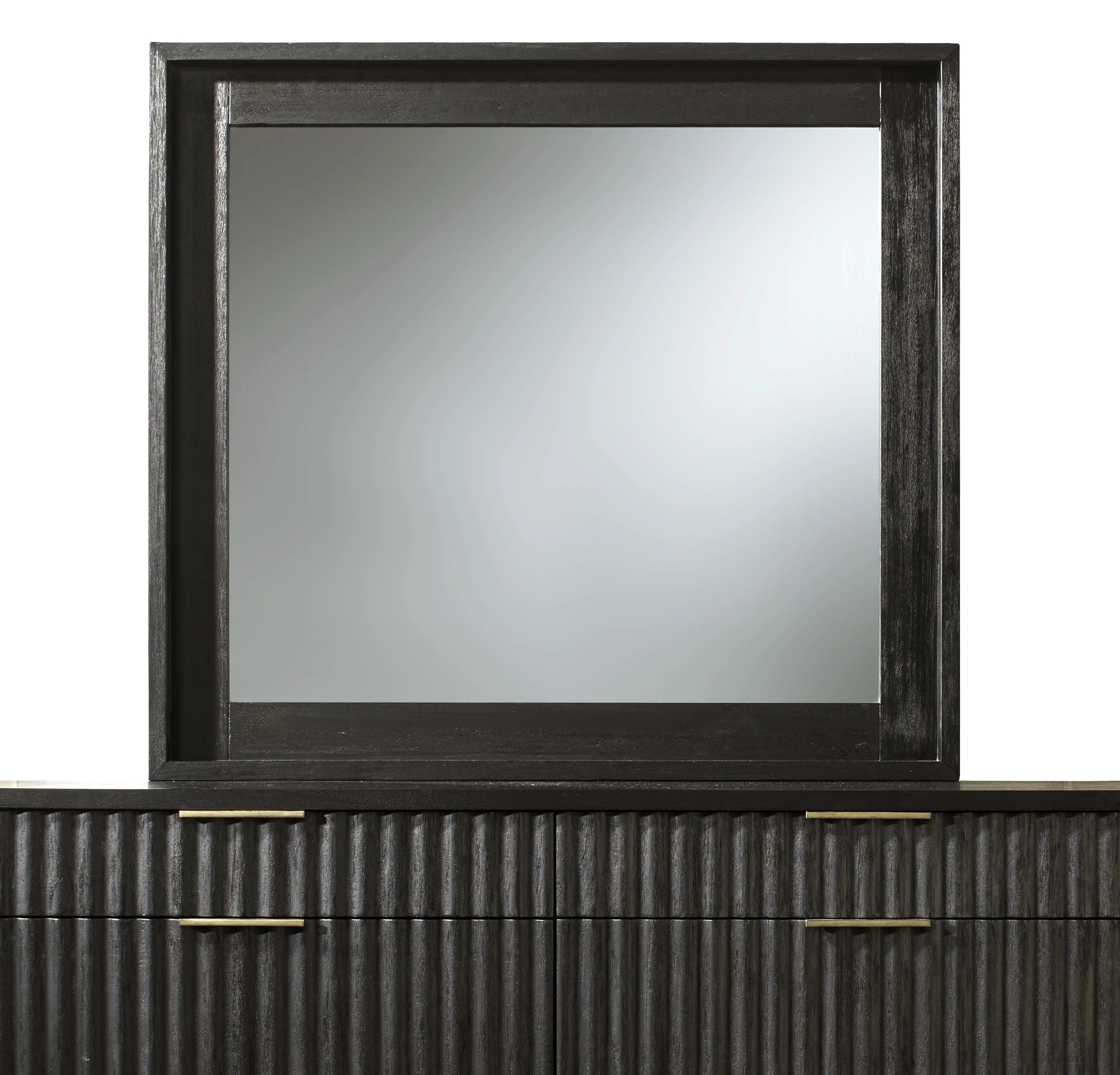 Kentfield Solid Wood Beveled Glass Mirror in Black Drifted Oak - Image 3
