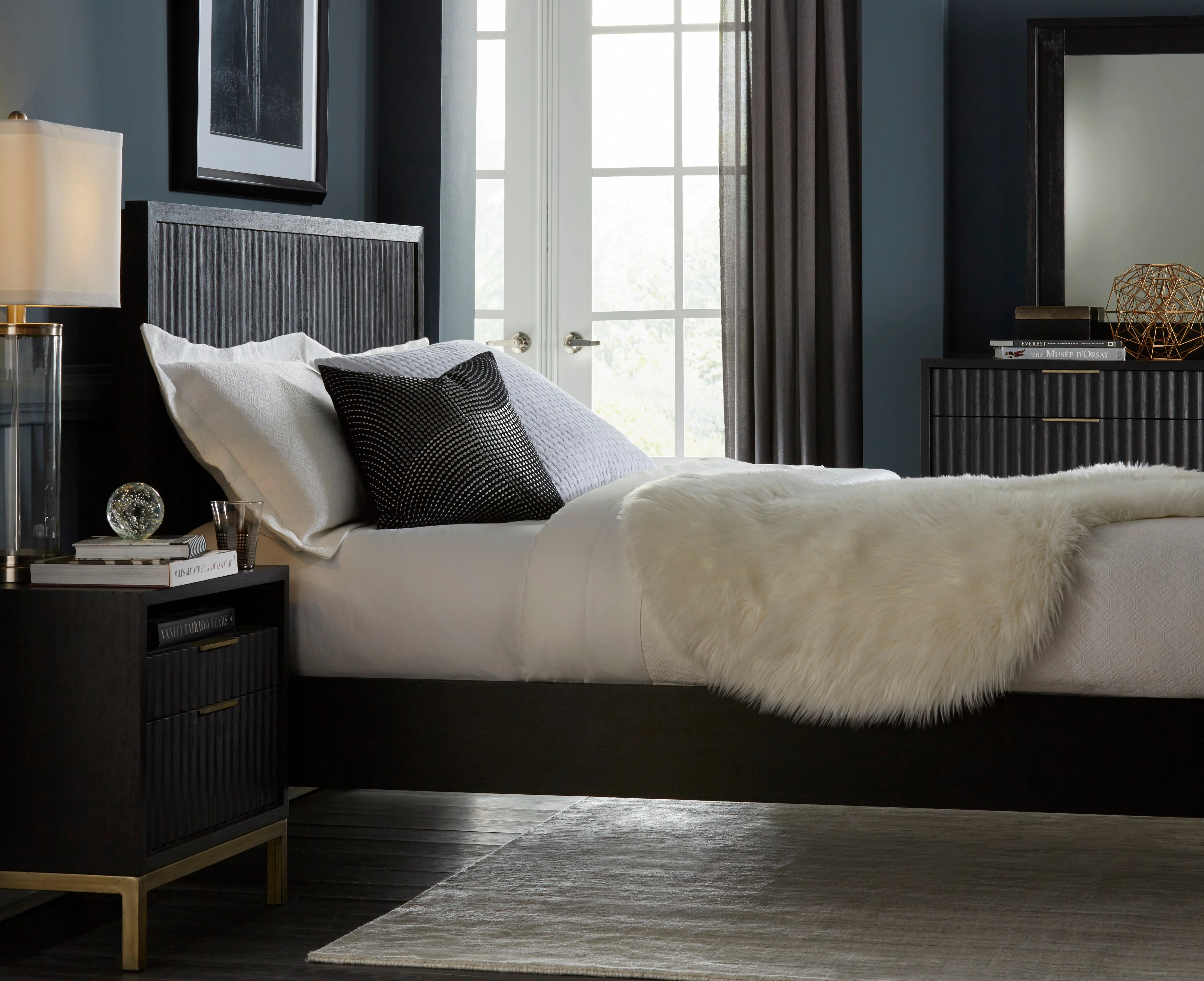 Kentfield Solid Wood California King Platform Bed in Black Drifted Oak - Image 3