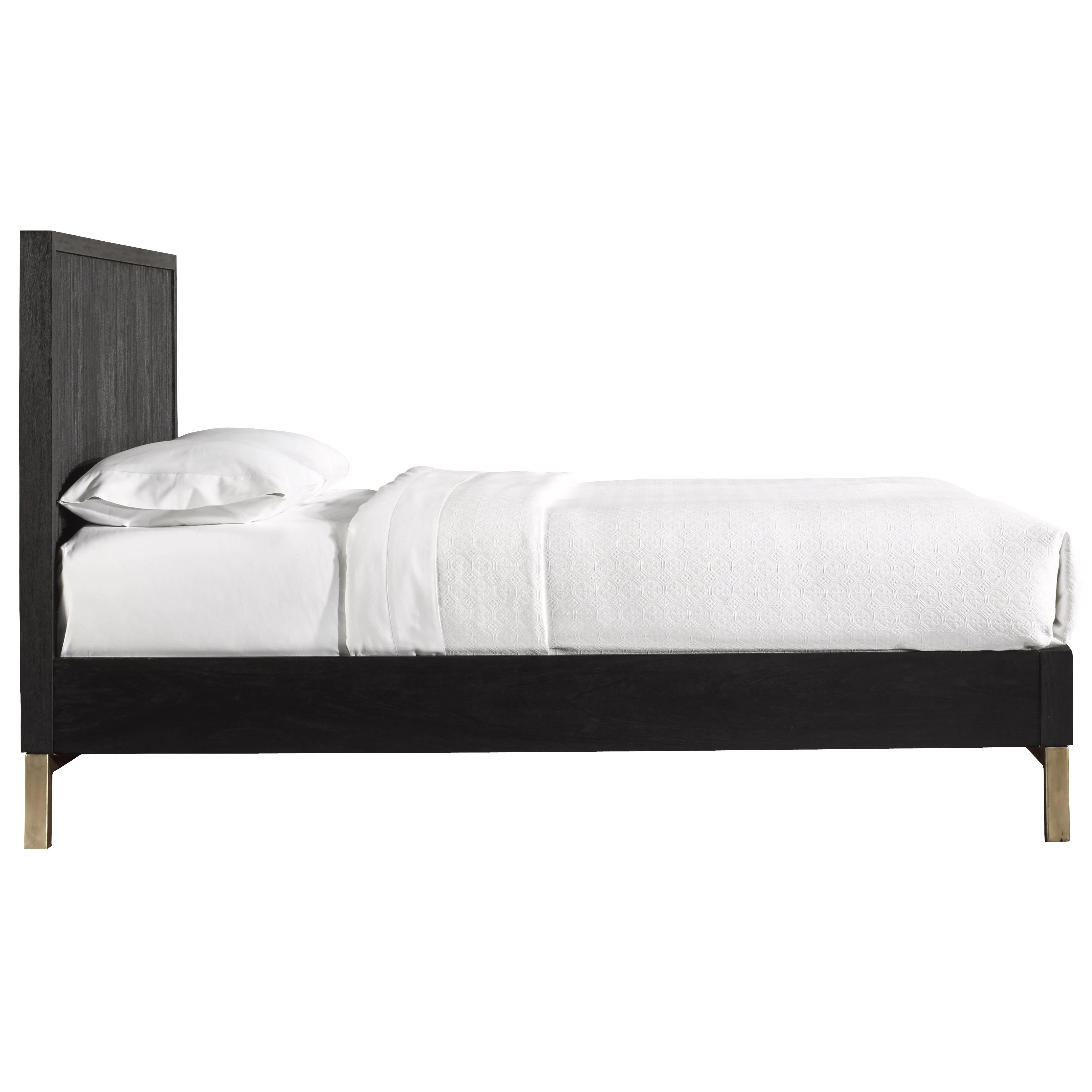 Kentfield Solid Wood Eastern King Platform Bed in Black Drifted Oak - Image 6