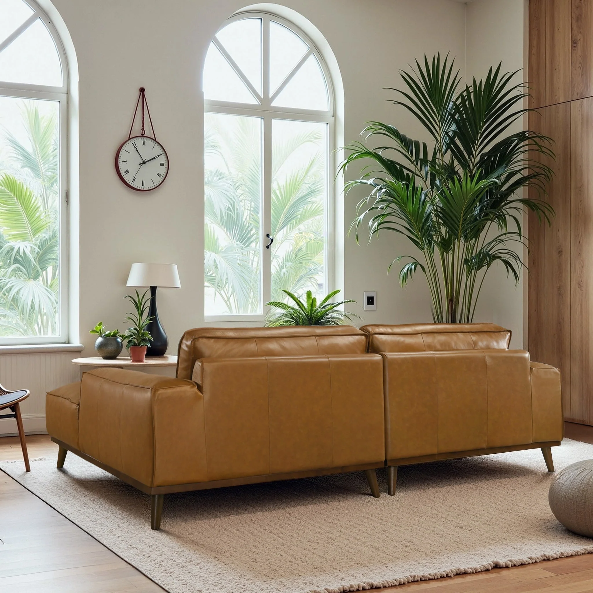 Kerrville Tan Leather Right Sectional Sofa - Image 5