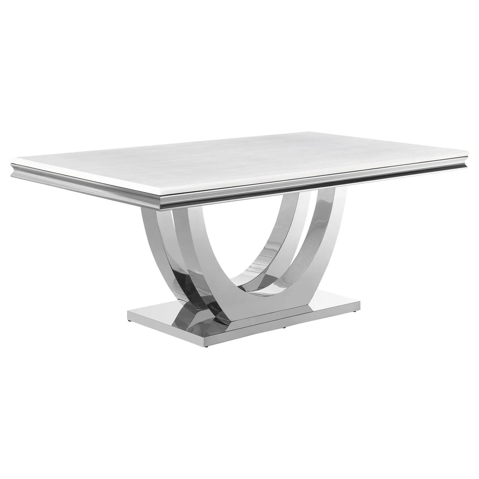 Kerwin White/Chrome 7-Piece Dining Set - Image 2