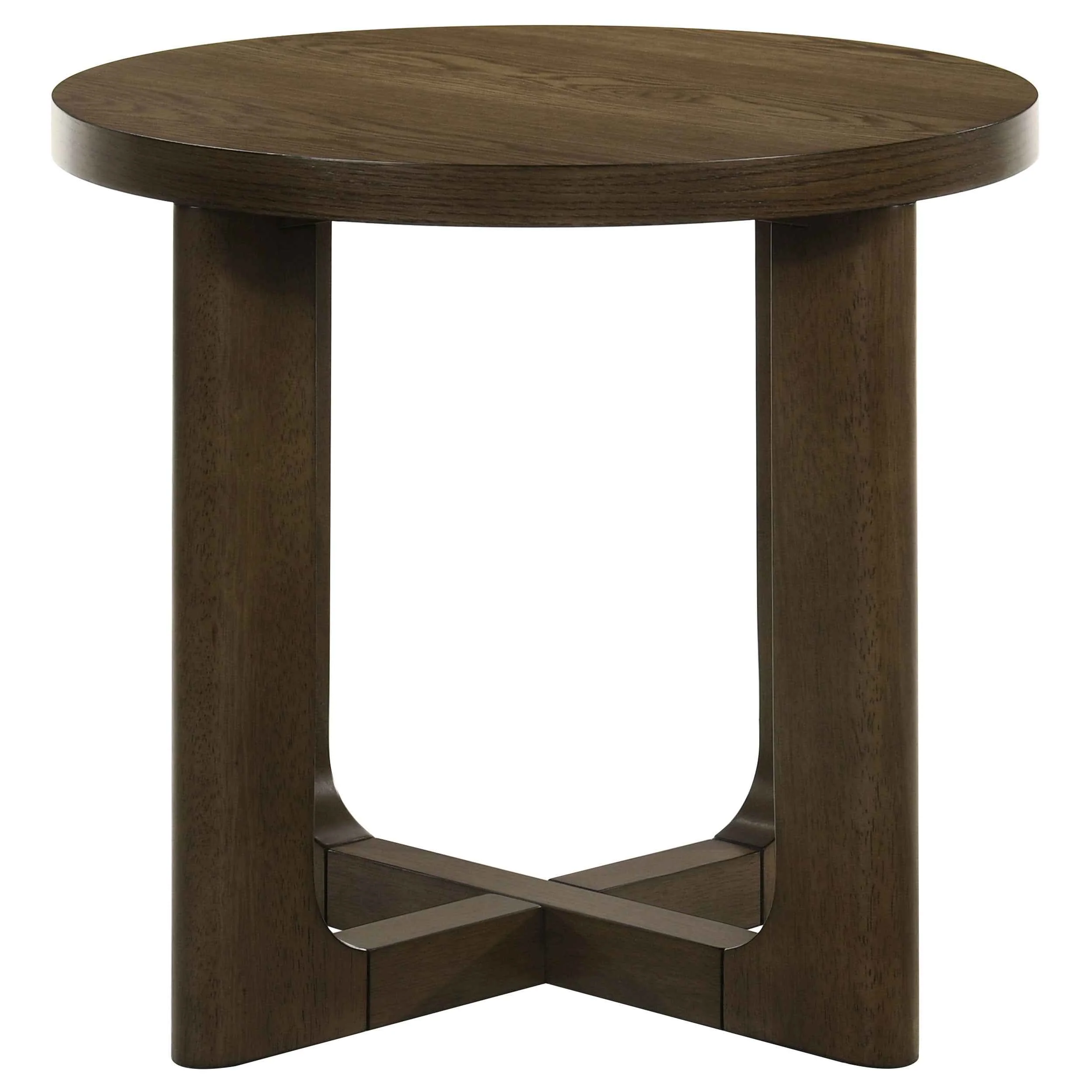 Kessler Brown 2-piece Round Sculptural Wood Coffee Table Set - Image 5