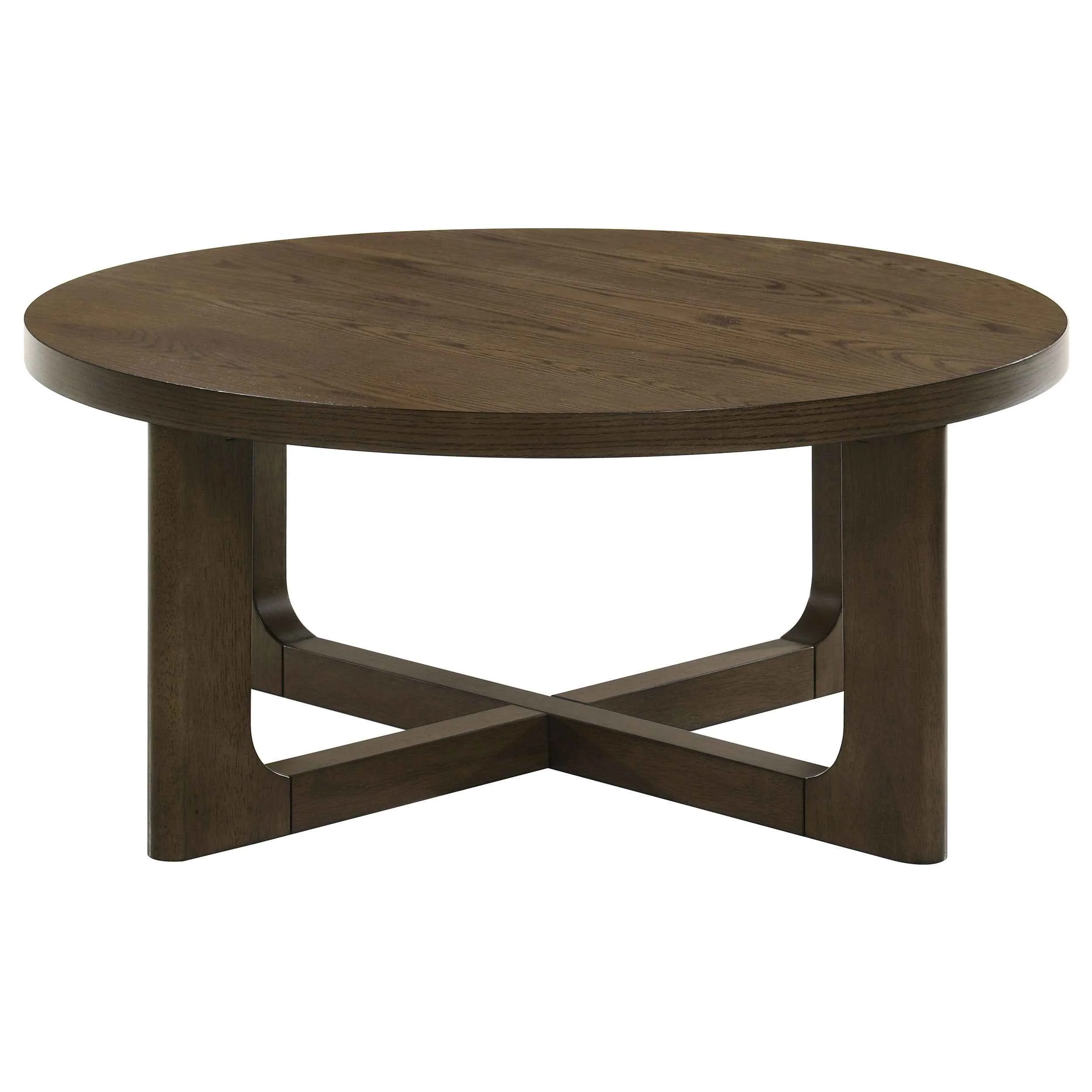 Kessler Brown 2-piece Round Sculptural Wood Coffee Table Set - Image 8