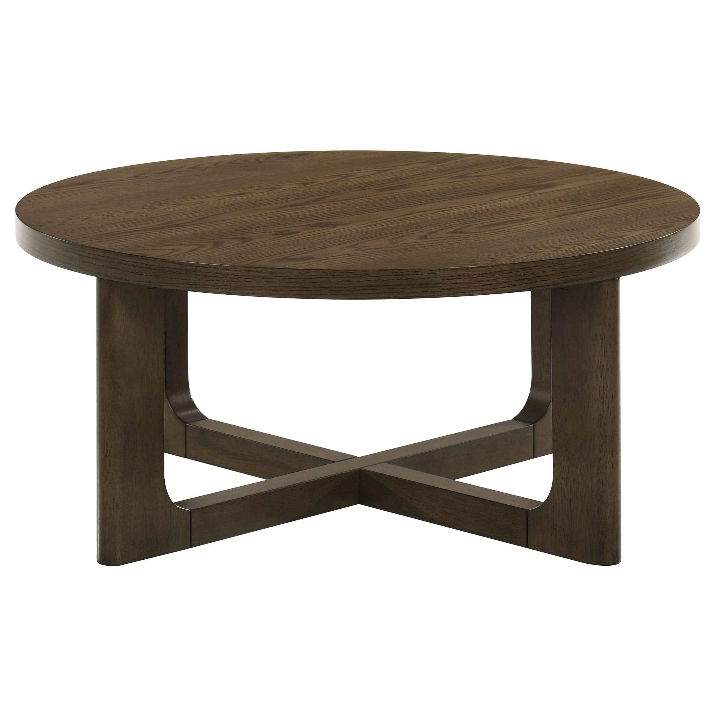 Kessler Brown Round Sculptural Wood Coffee Table - Image 4