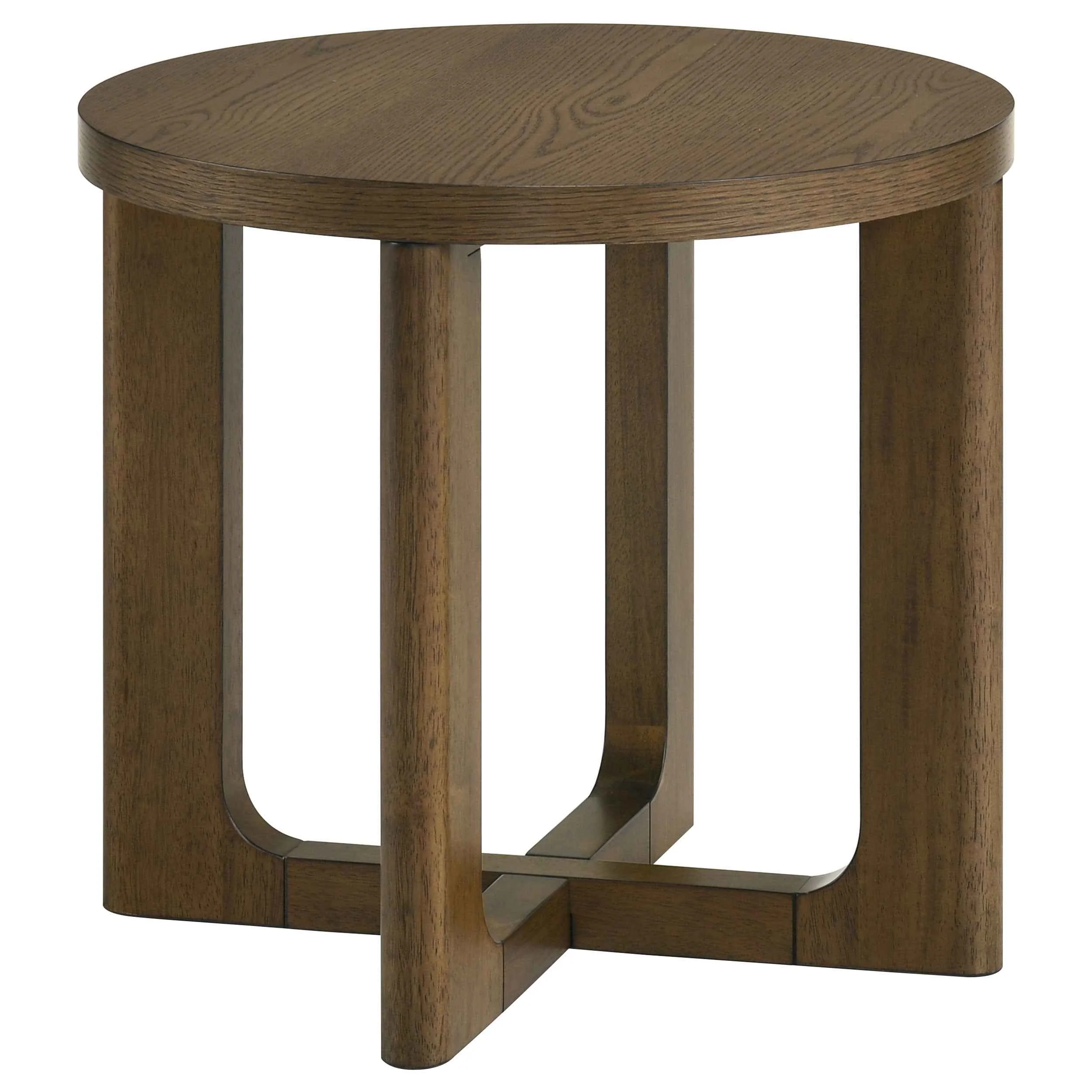 Kessler Brown Round Sculptural Wood End Table - Image 2