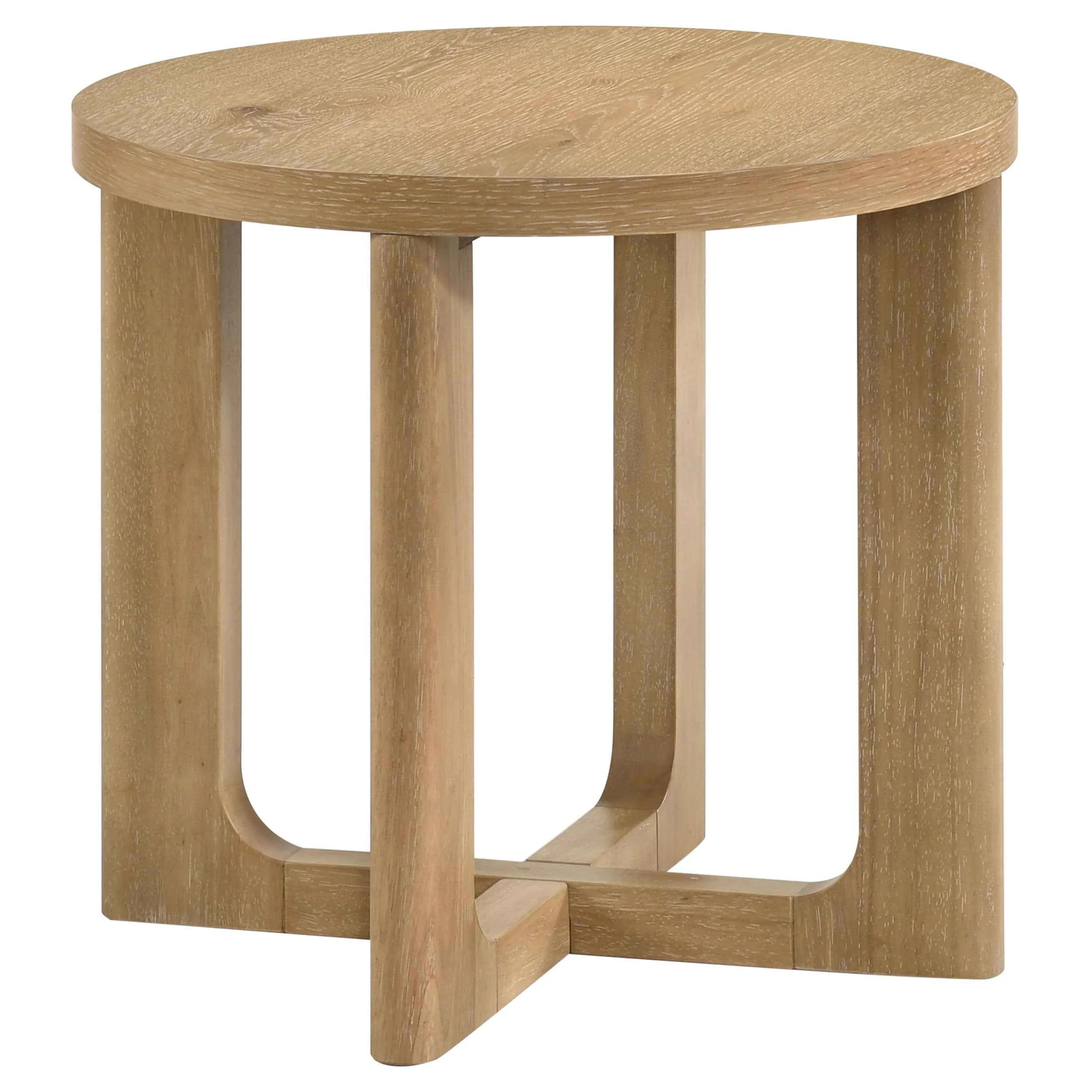 Kessler Light Oak 3-piece Round Sculptural Wood Coffee Table Set - Image 3