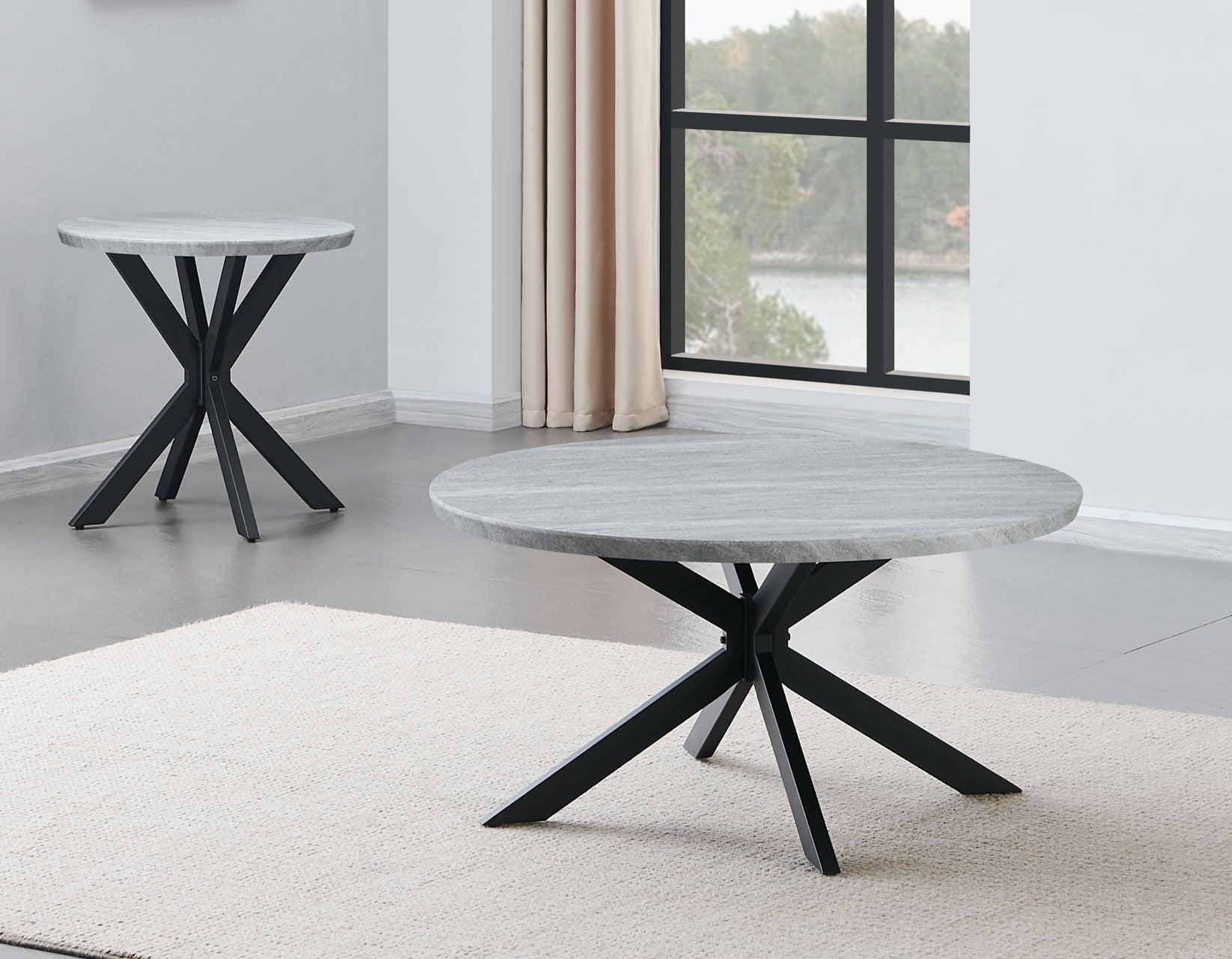 Keyla Faux-Marble Round End Table - Image 6