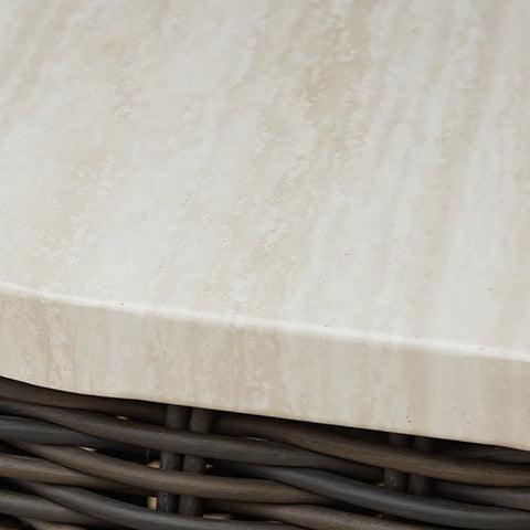 Kimora Beige/Dark Brown Outdoor End Table - Image 5