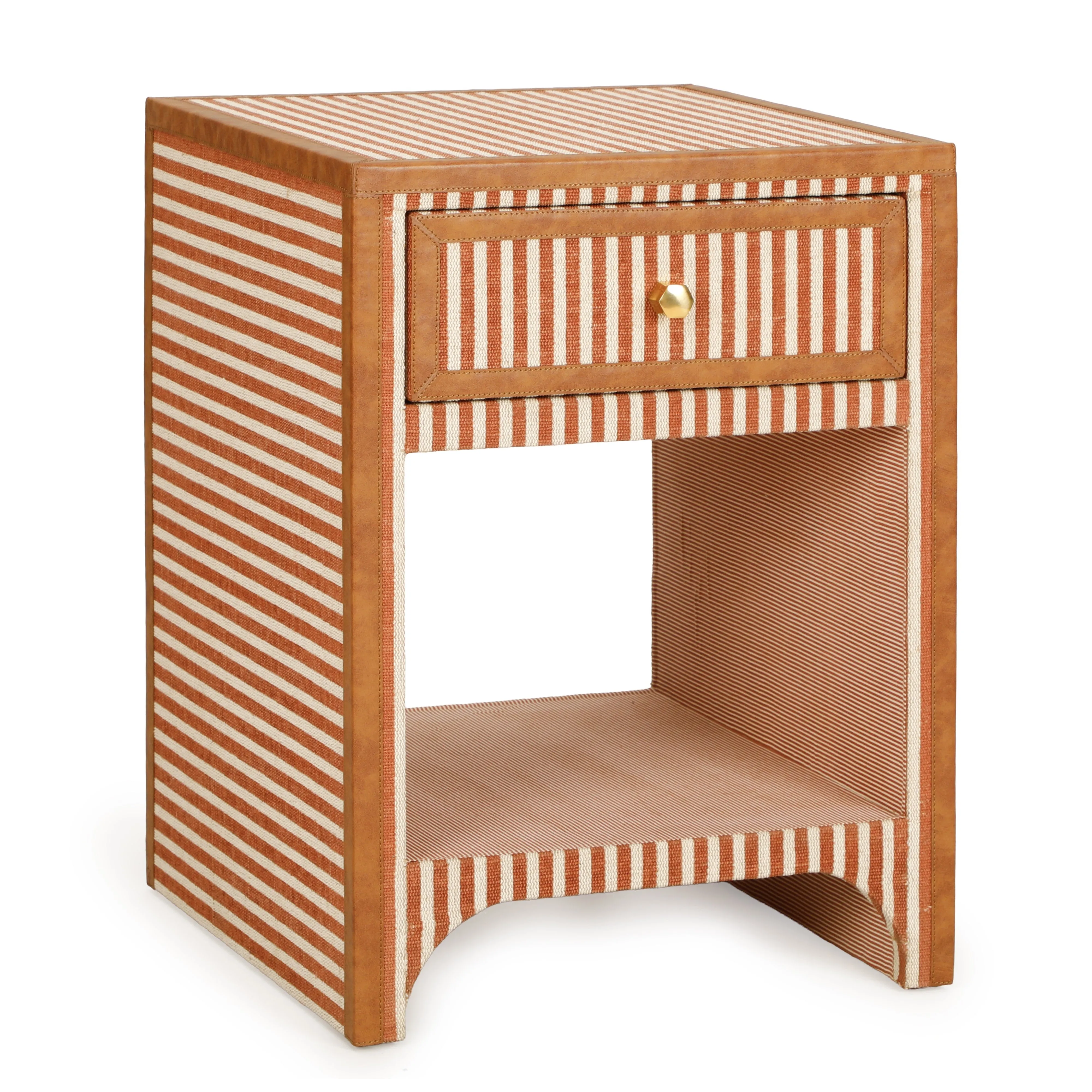 Kora 18" Cotton Jute 1-Drawer Designer Nightstand