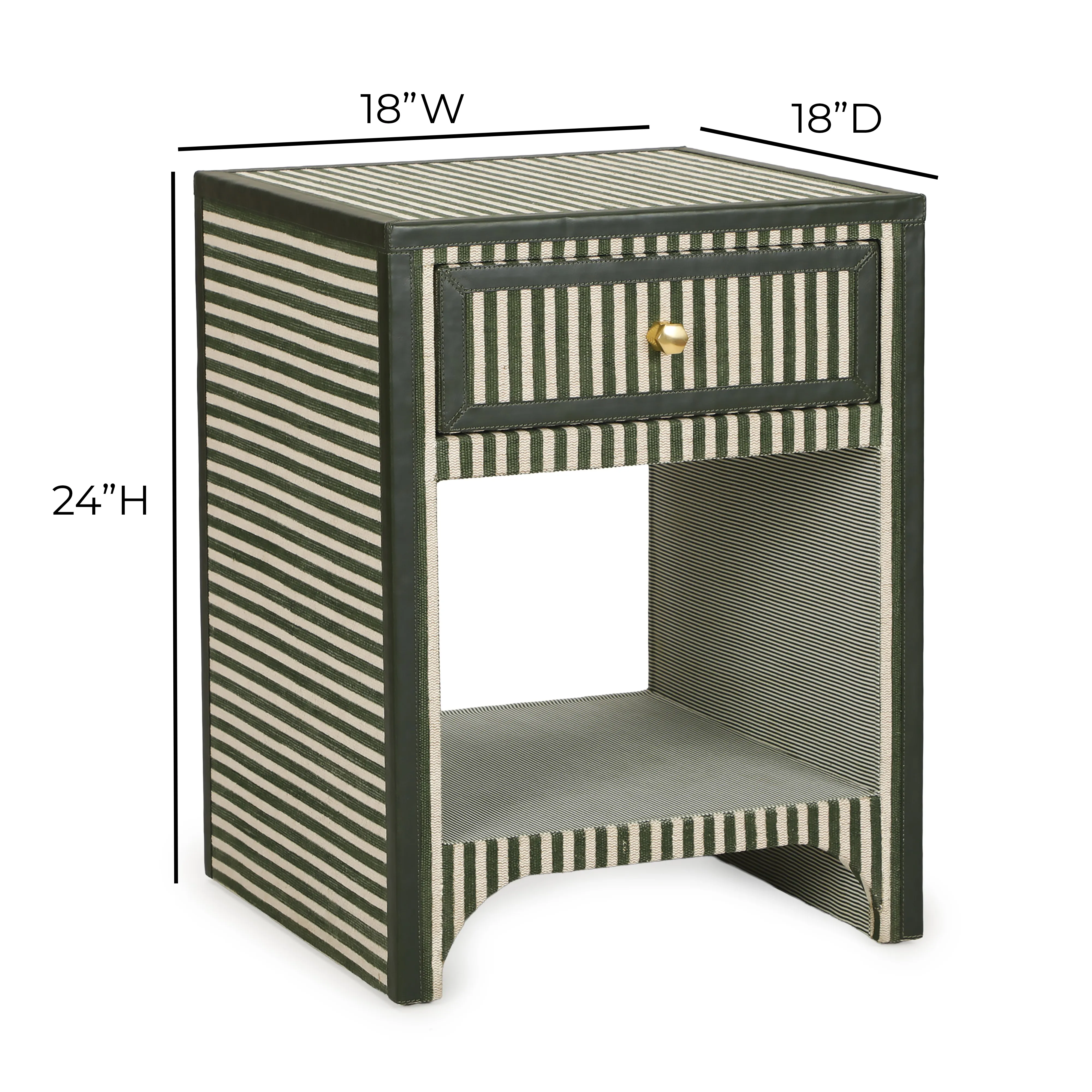Kora 18" Cotton Jute 1-Drawer Designer Nightstand - Image 11