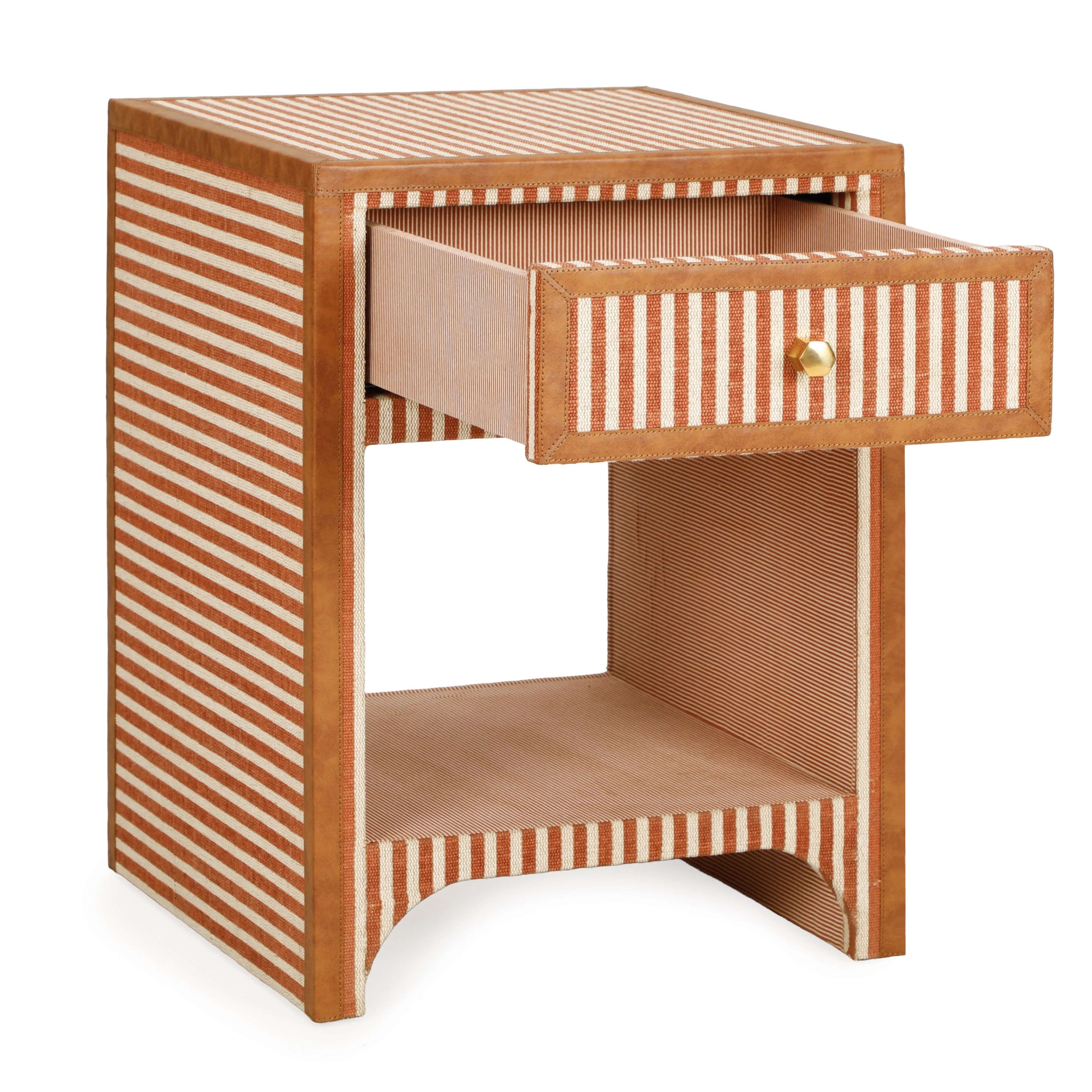 Kora 18" Cotton Jute 1-Drawer Designer Nightstand - Image 3