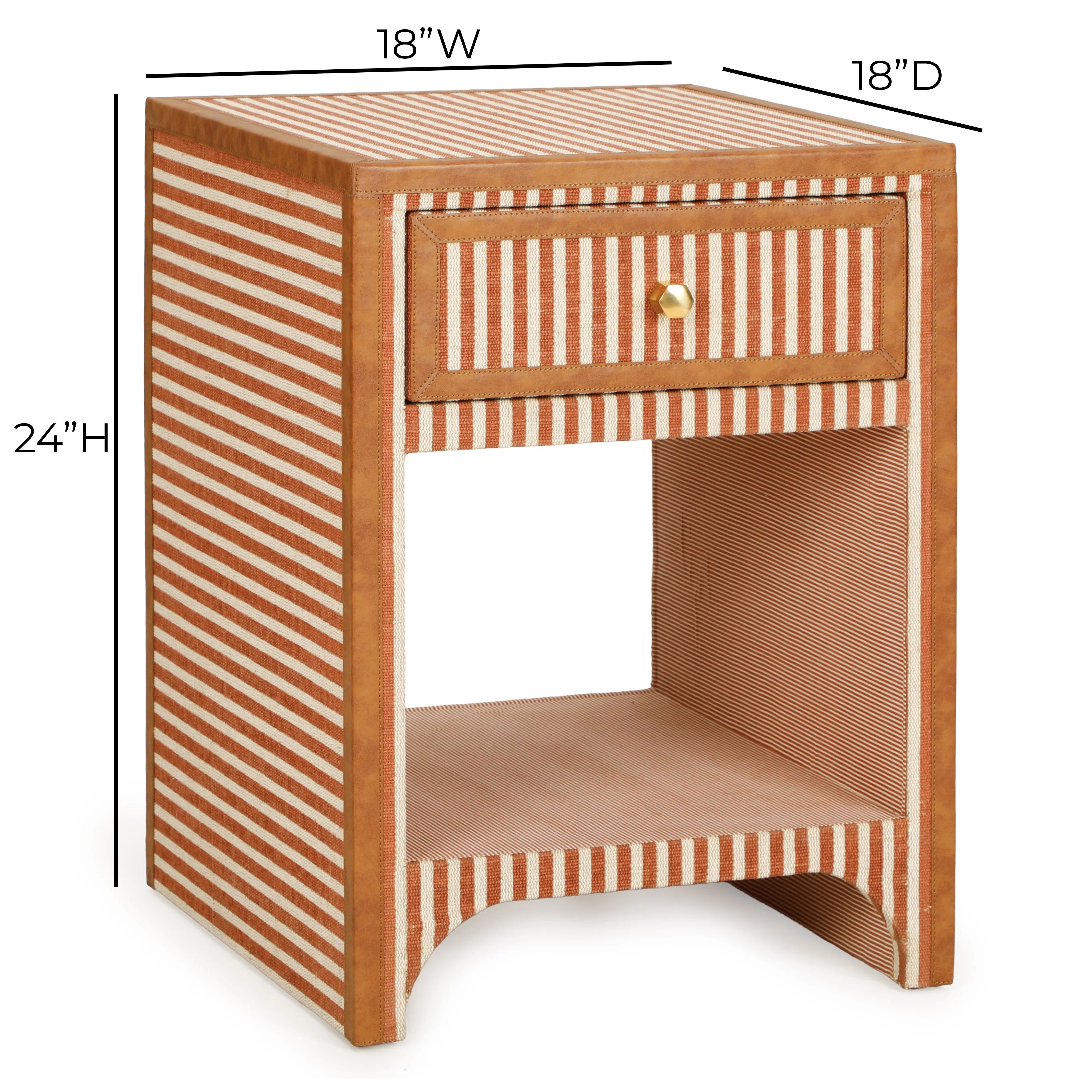 Kora 18" Cotton Jute 1-Drawer Designer Nightstand - Image 5