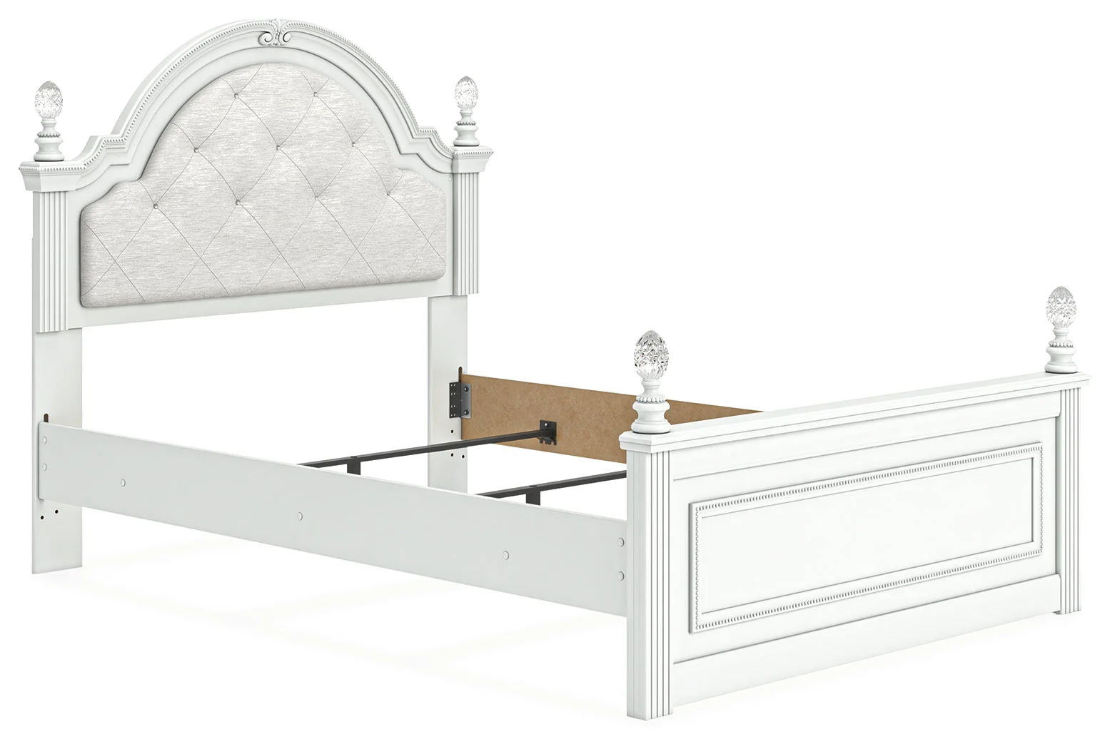 Kozlani White Full Upholstered Panel Bed, Dresser and Mirror - Image 8