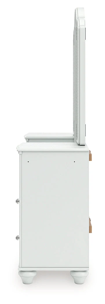 Kozlani White Vanity, Mirror and Stool - Image 11