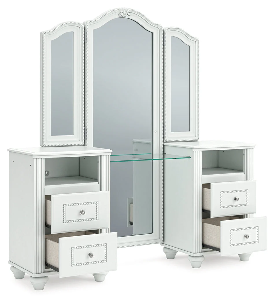Kozlani White Vanity with Mirror - Image 4