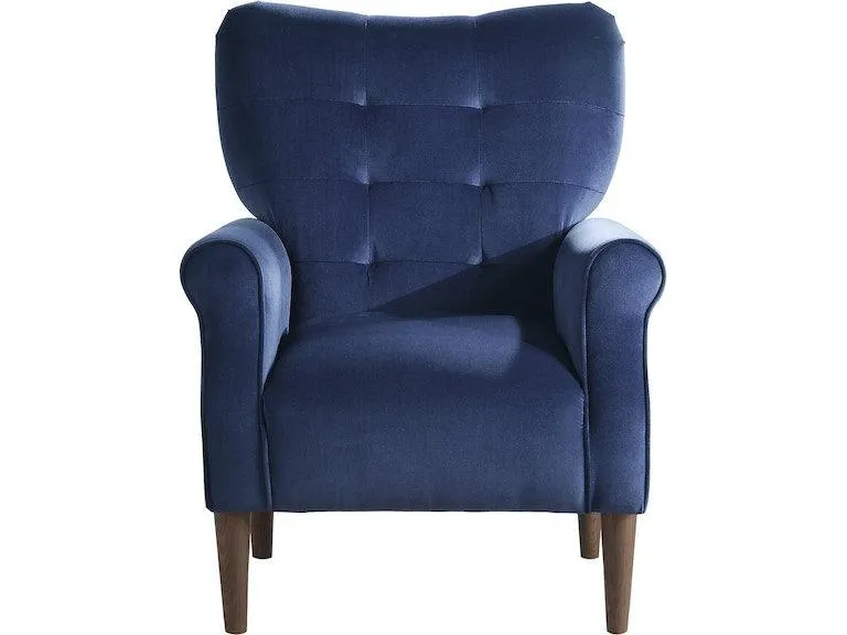 Kyrie Blue Velvet Accent Chair - Image 3
