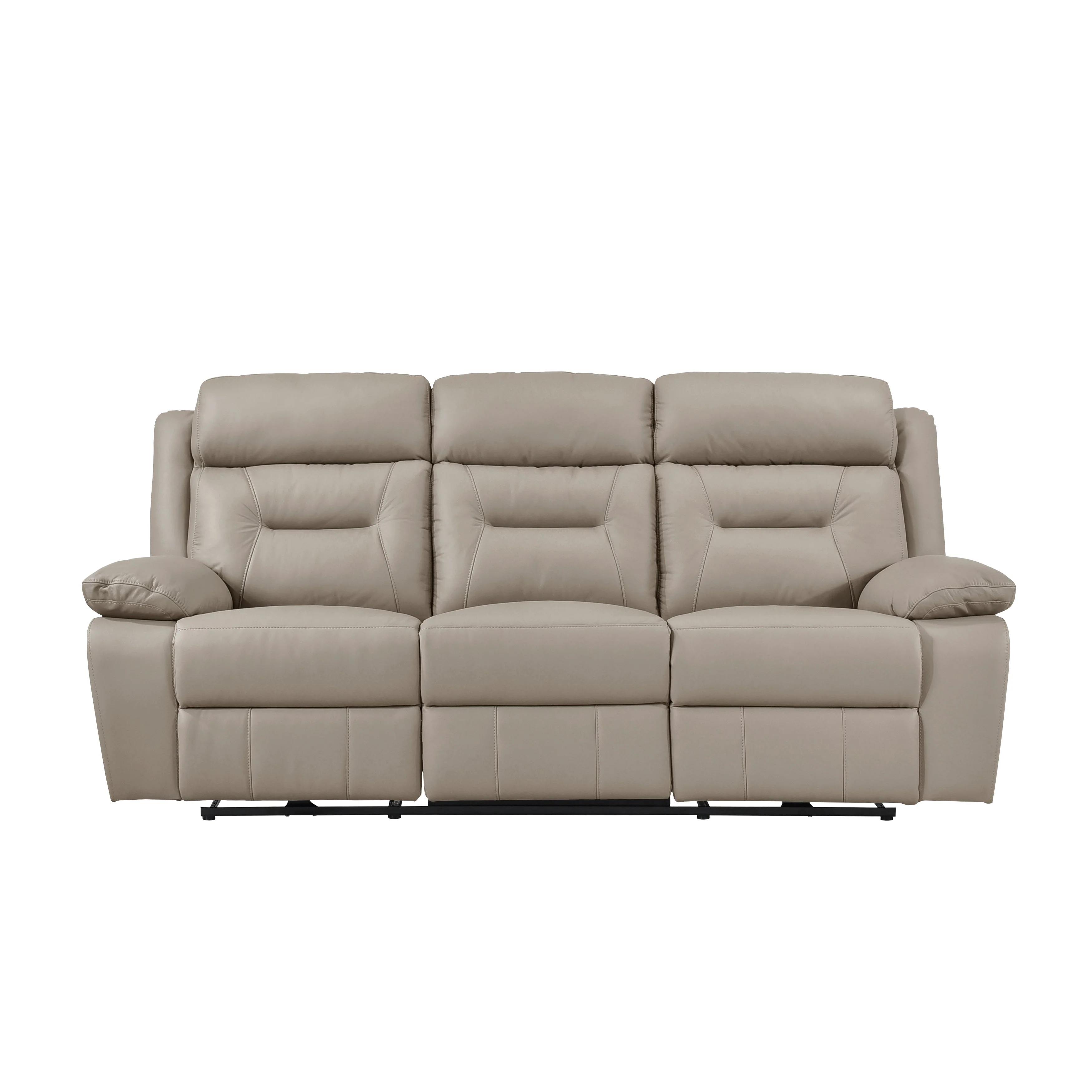 Laconia Latte Leather Power Double Reclining Sofa