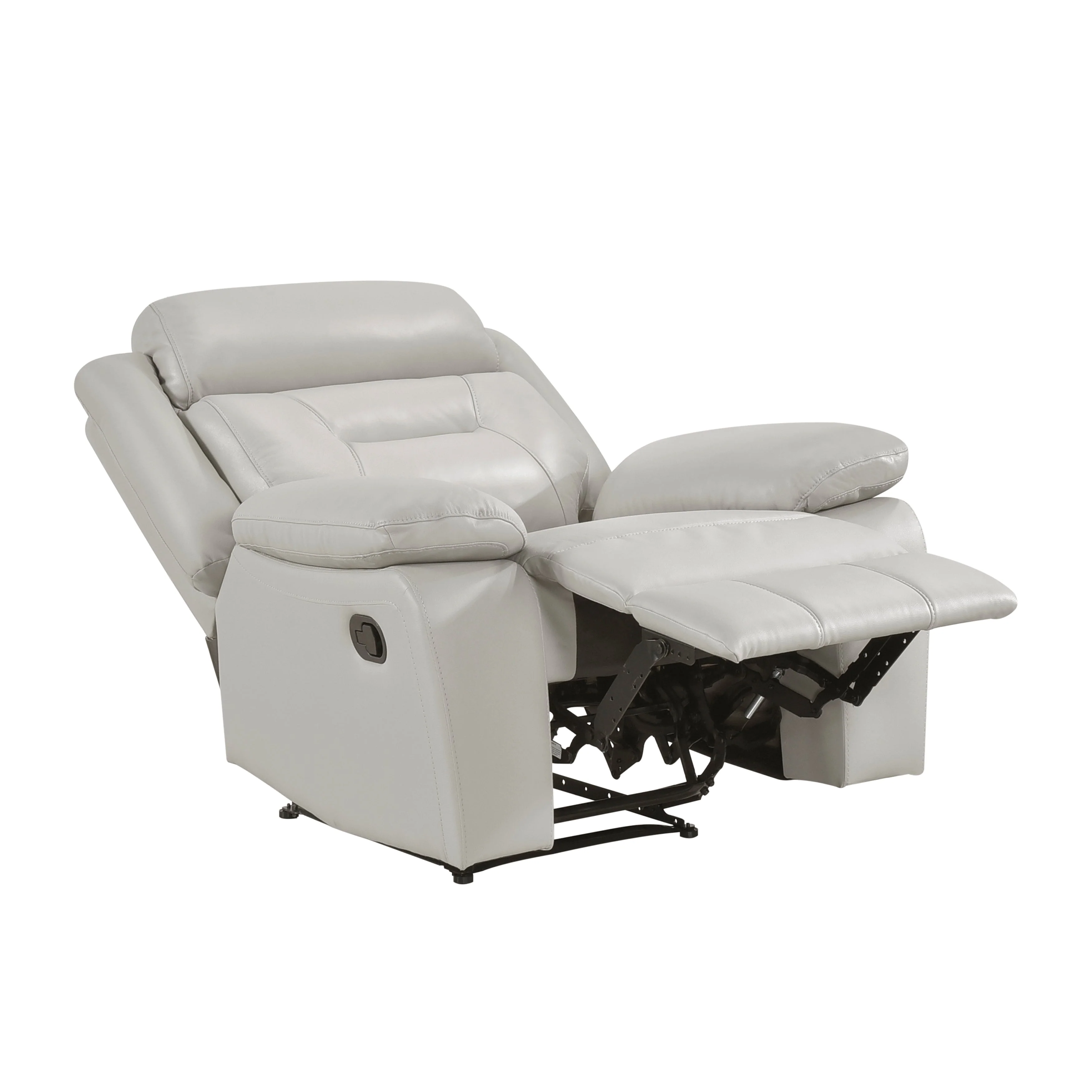 Laconia Silver Leather Reclining Chair - Image 5
