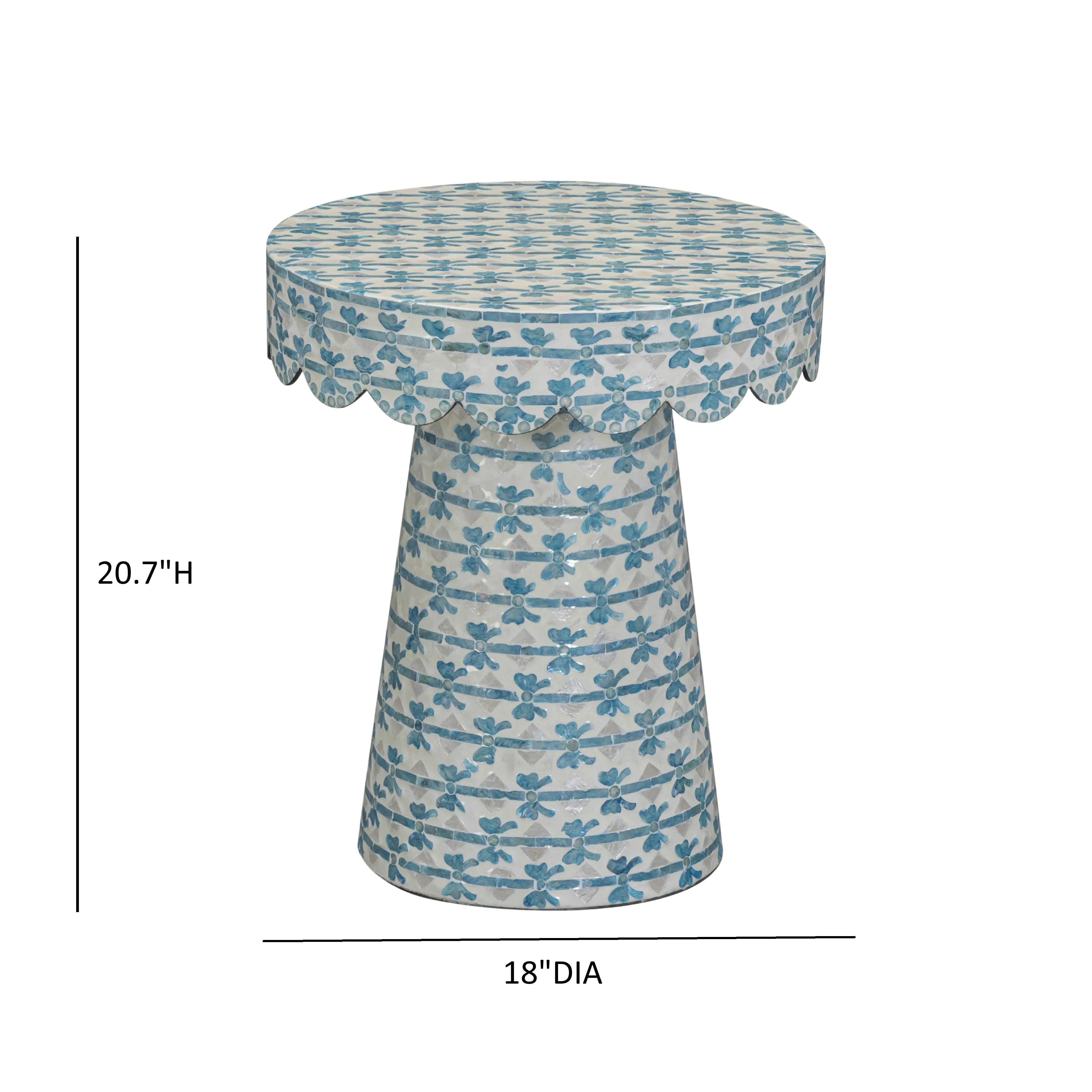 Lady Blue Ribbon Capiz Shell Round Side Table - Image 5