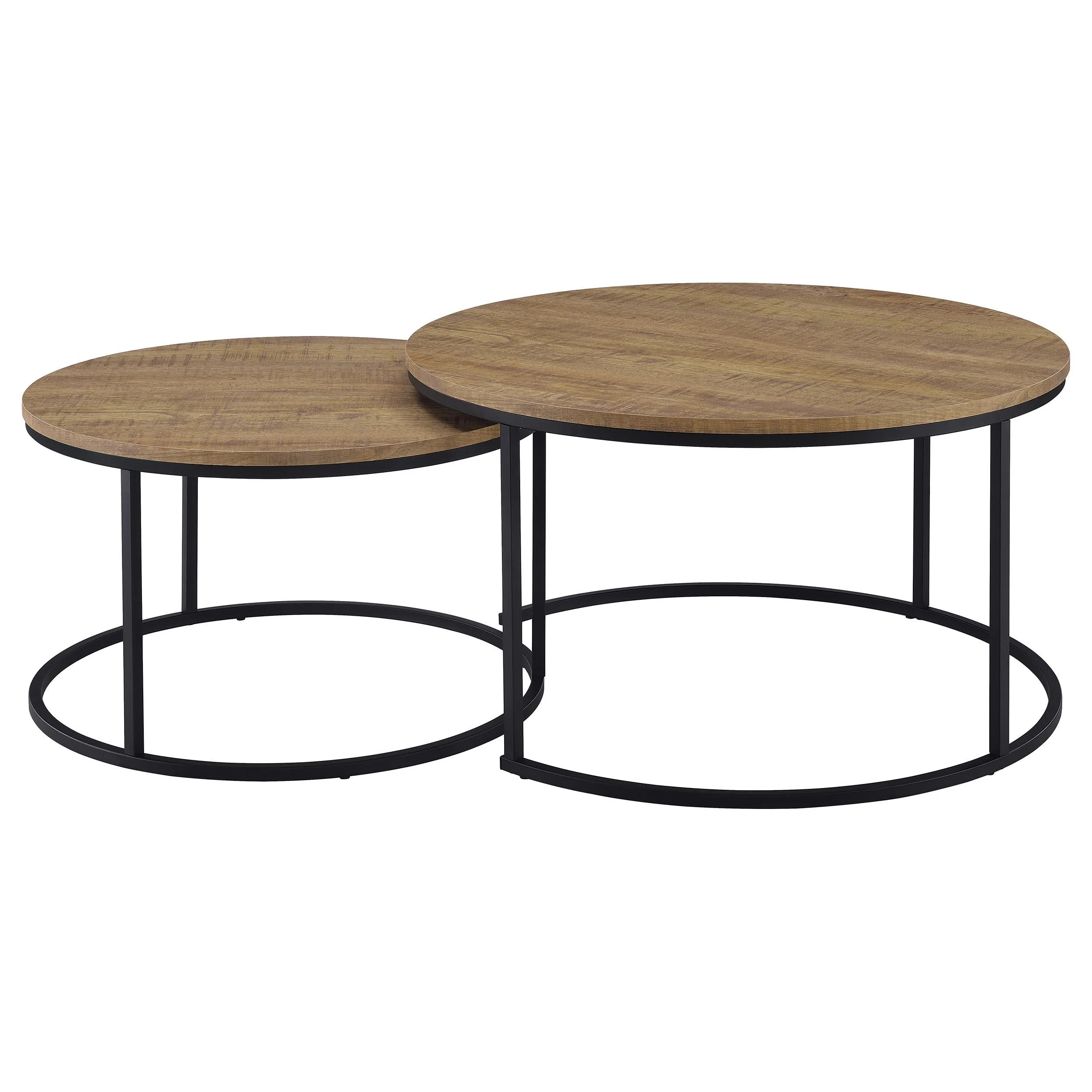 Lainey Mango 2-Piece Round Nesting Coffee Table - Image 5