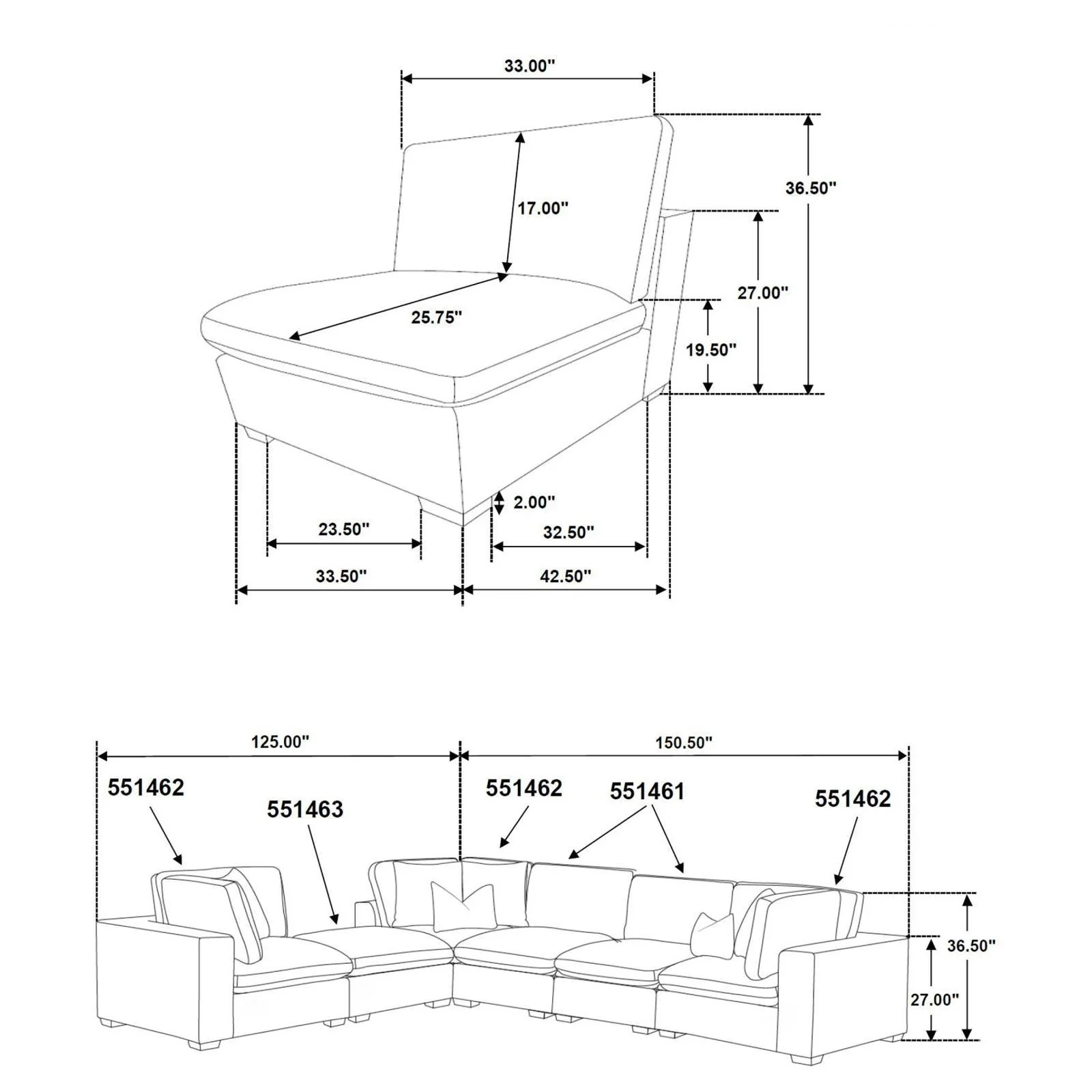 Lakeview Ivory 6-piece Upholstered Modular Sectional Sofa - Image 7