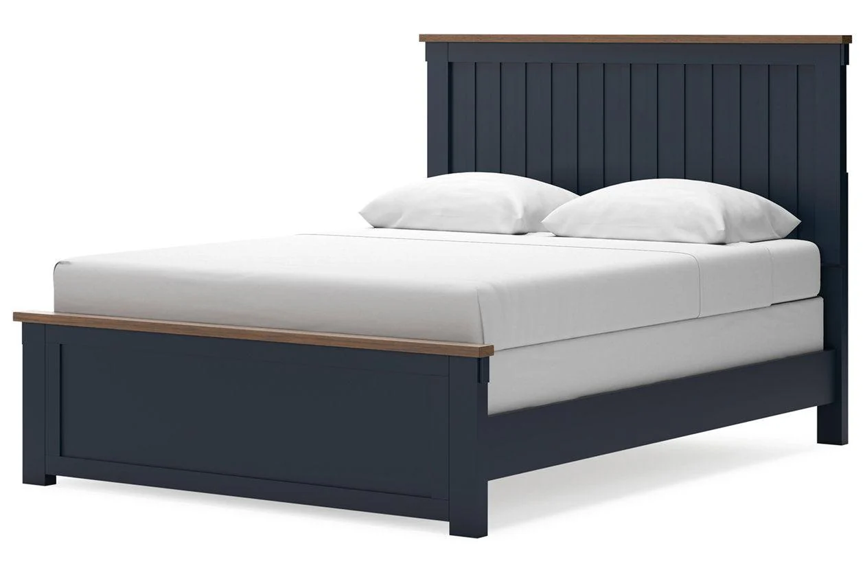 Landocken Brown/Blue Queen Panel Bed - Image 4