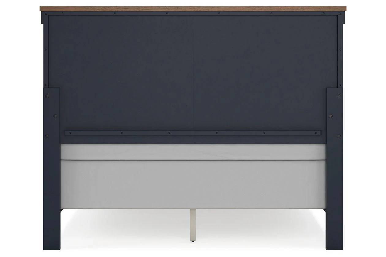 Landocken Brown/Blue Queen Panel Bed - Image 6