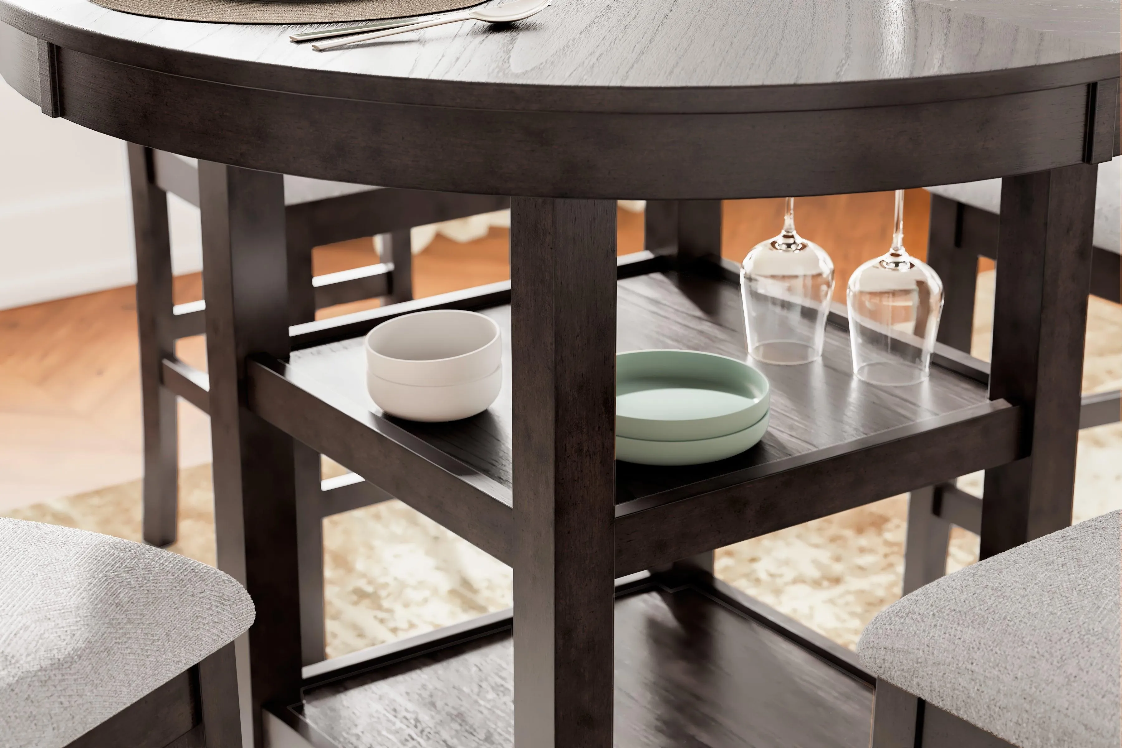 Langwest Brown Counter Height Dining Table and 4 Barstools - Image 3