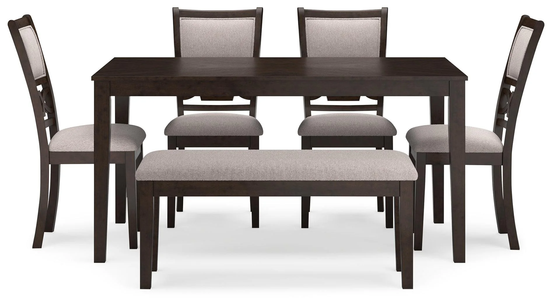 Langwest Brown Dining Table and 4 Chairs and Bench - Image 2