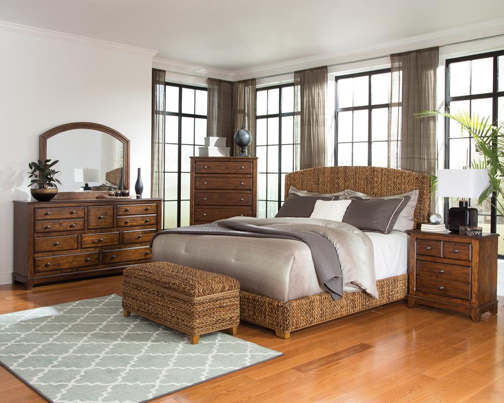 Laughton Amber California King Hand-Woven Banana Leaf Bed - Image 2