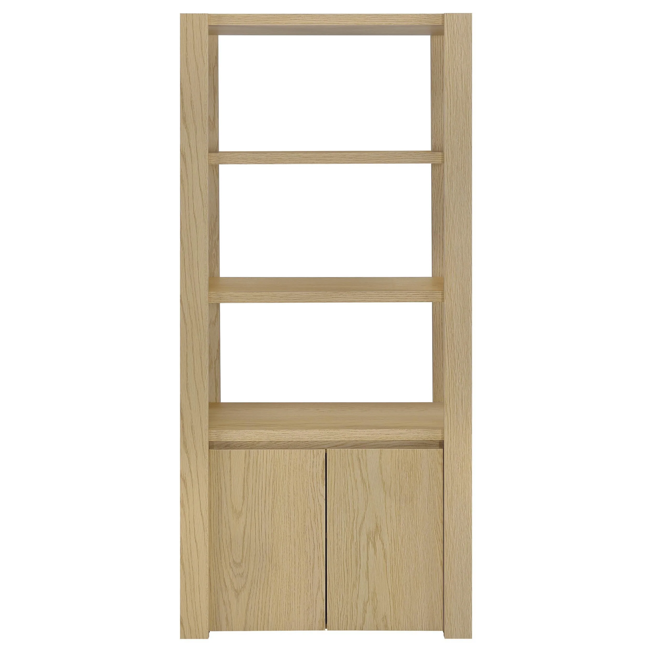 Laurelton Light Oak 3-Shelf Media Tower Tall Pier Cabinet - Image 4