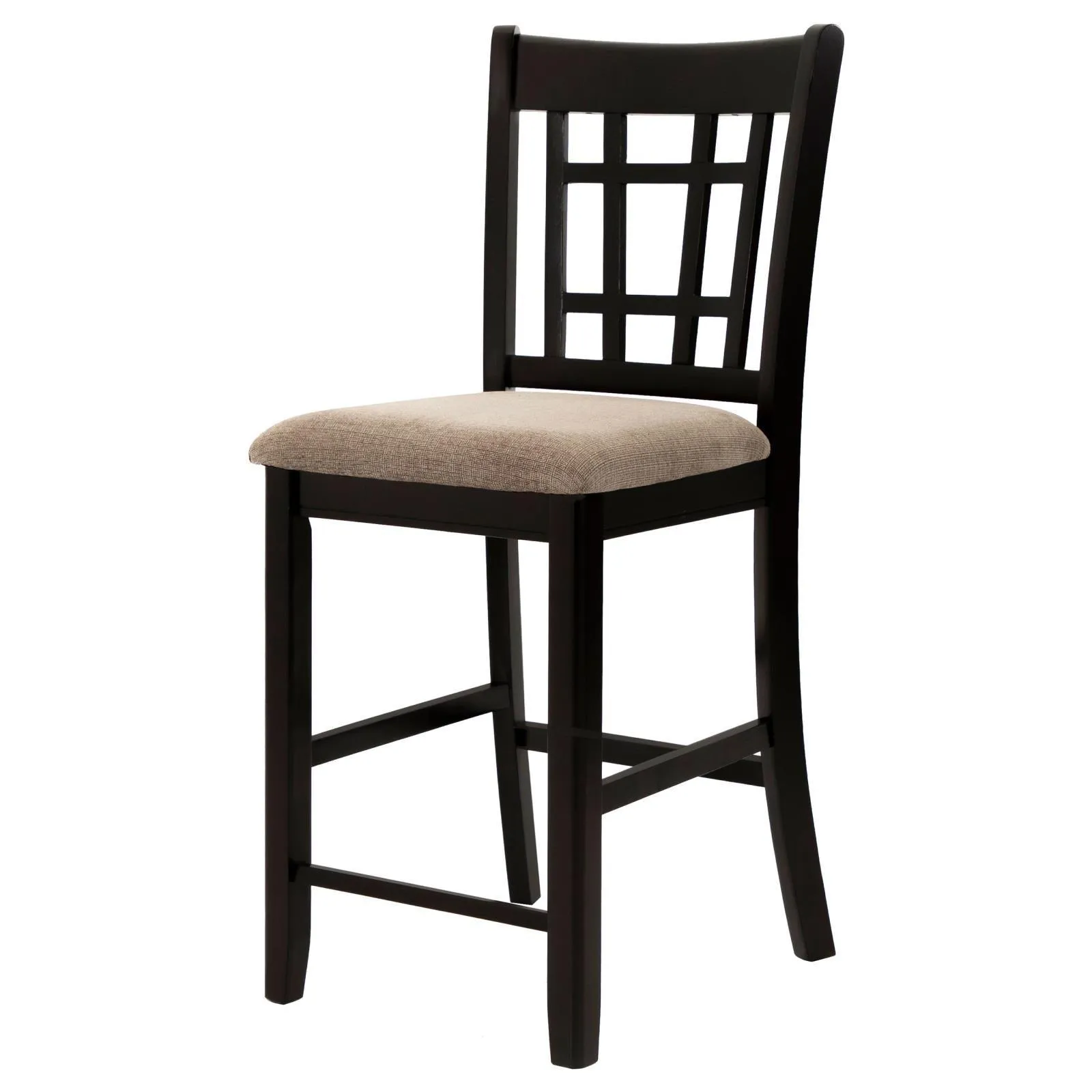 Lavon Tan/Espresso Lattice Back Counter Stools, Set of 2 - Image 3