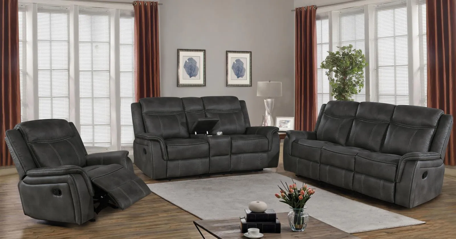 Lawrence Upholstered Tufted Back Motion Loveseat - Image 6