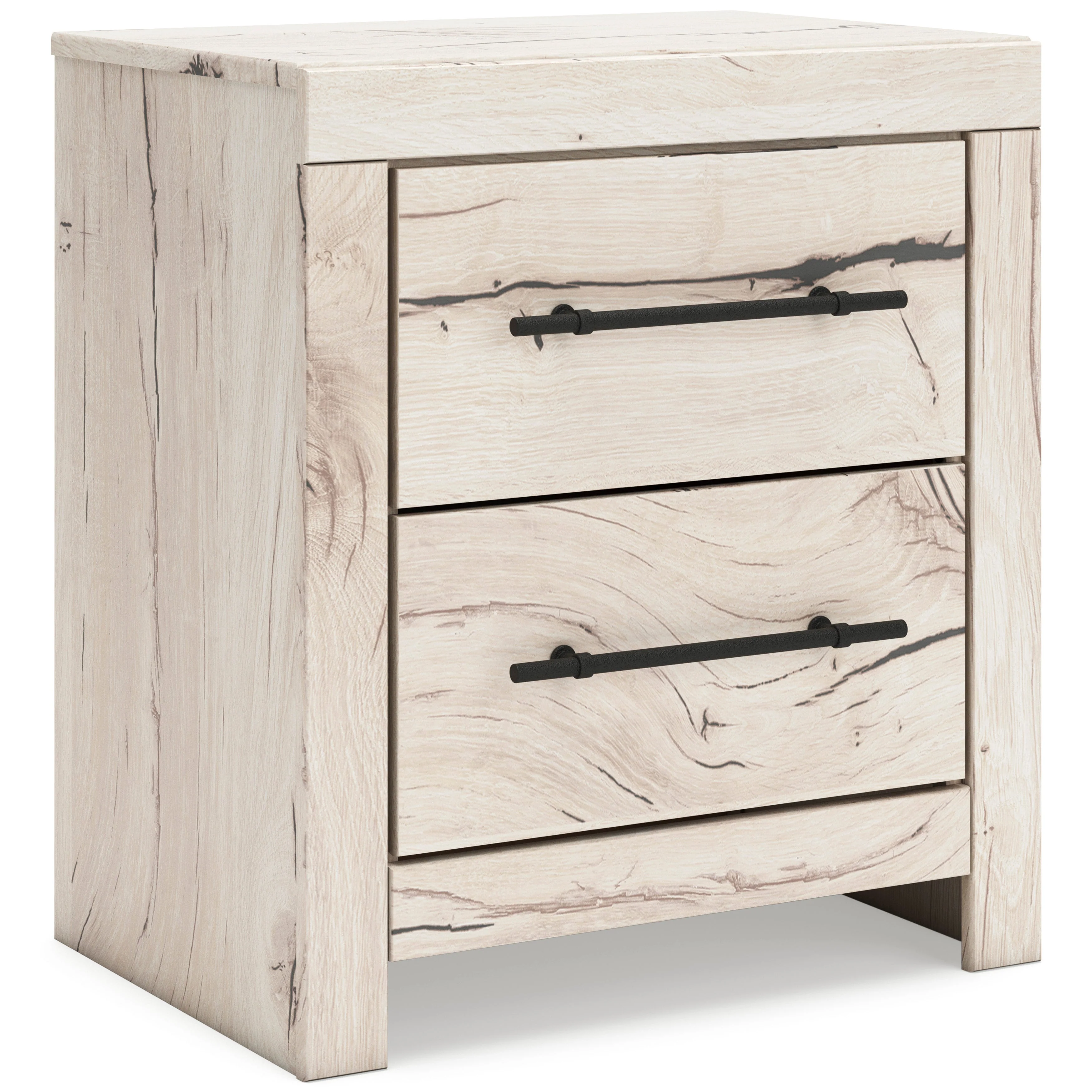 Lawroy Light Natural Storage Panel Bedroom Set with 2 Footboard Drawers - Image 12