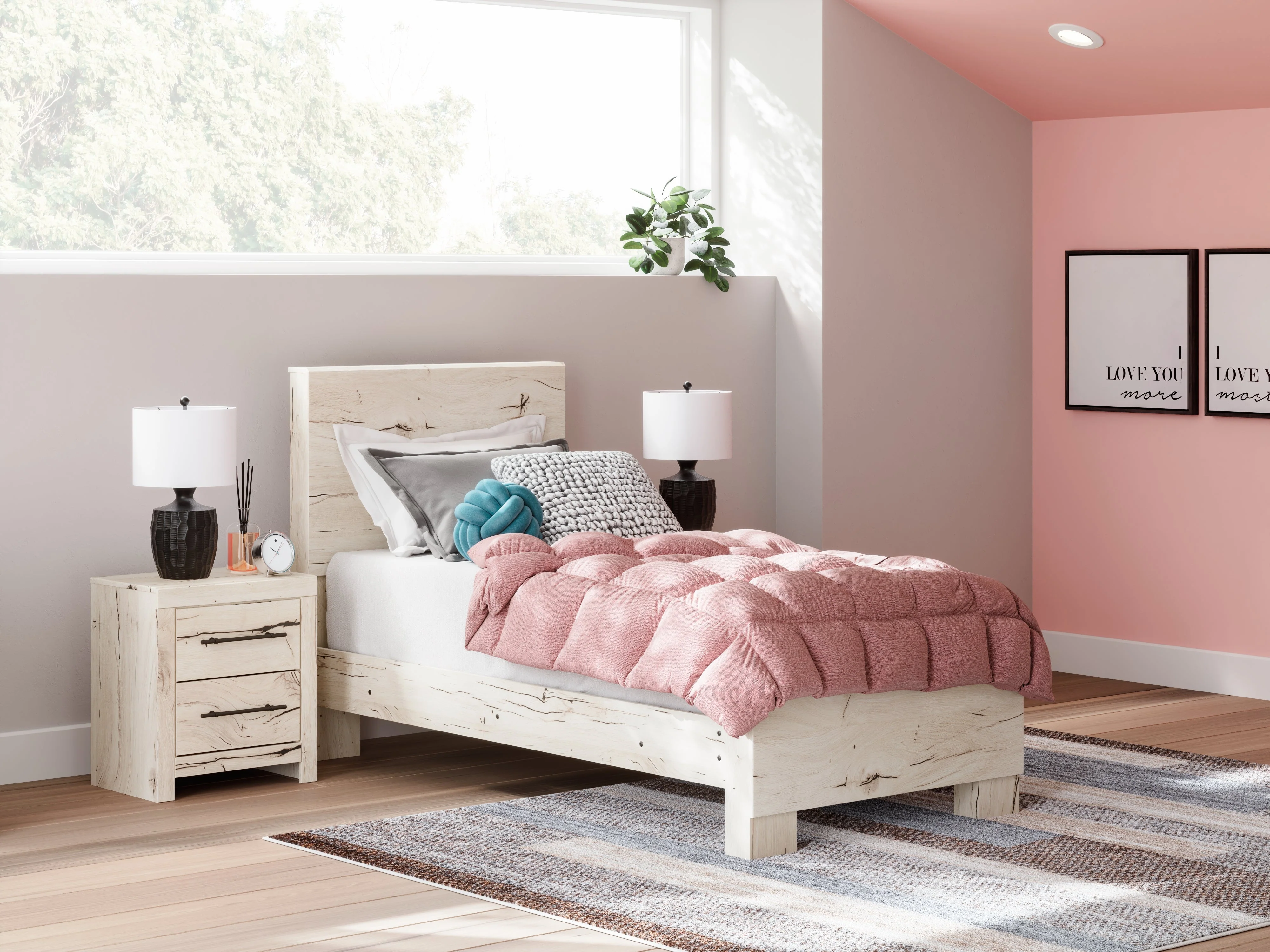 Lawroy Light Natural Twin Panel Bed
