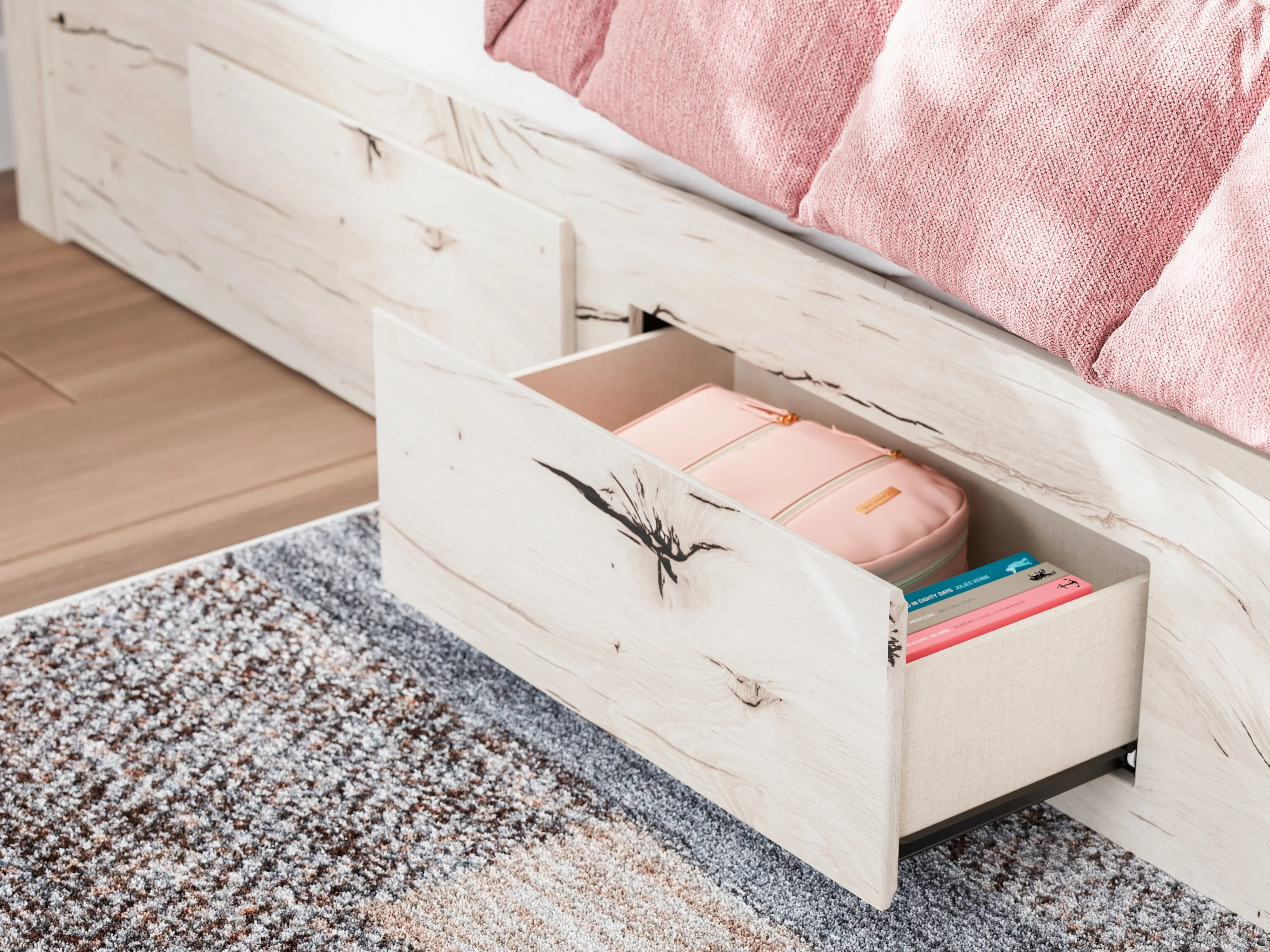 Lawroy Light Natural Twin Storage Platform Bed with 4 Drawers - Image 12