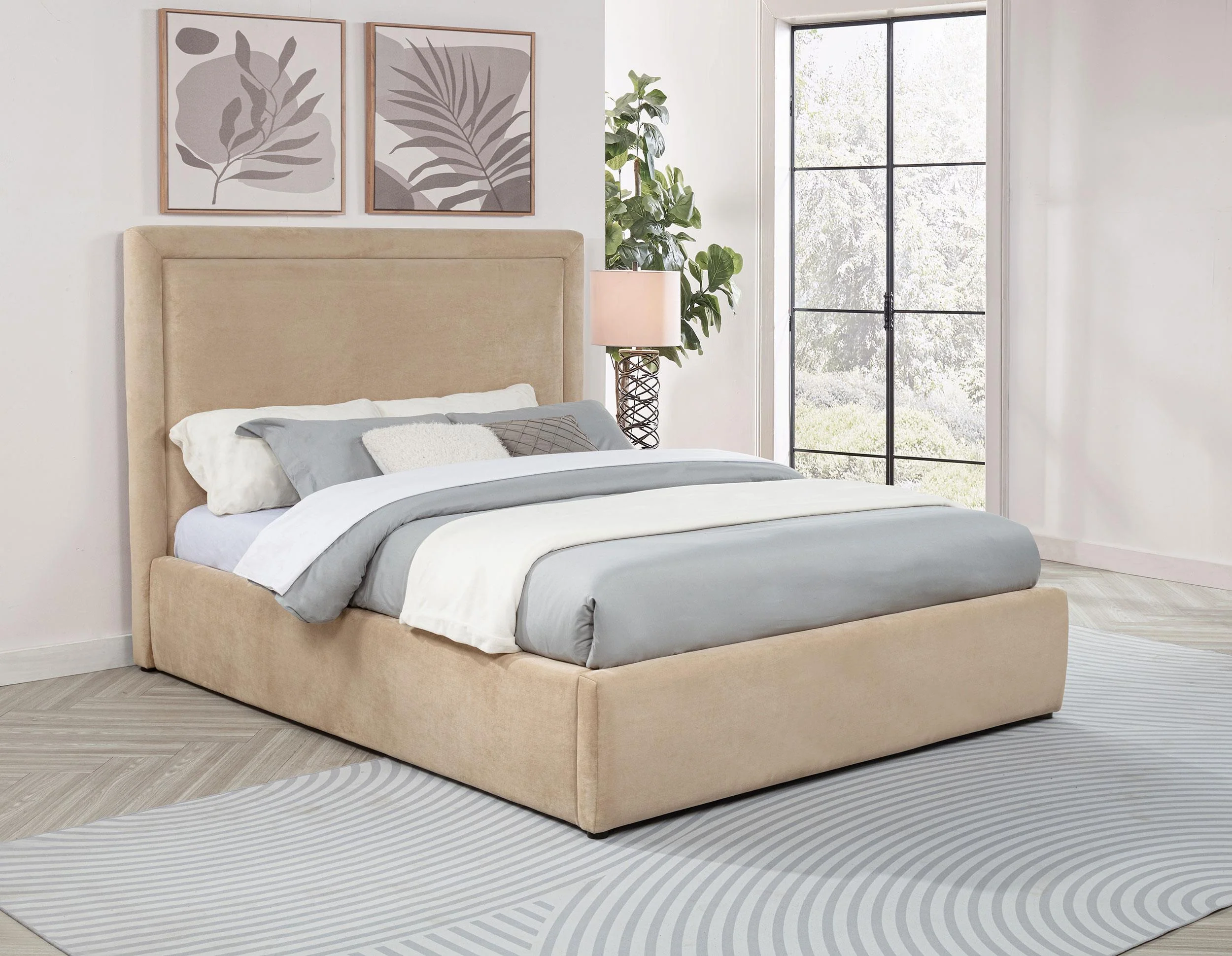 Lawson Light Saddle 55-inch Upholstered Full Platform Bed