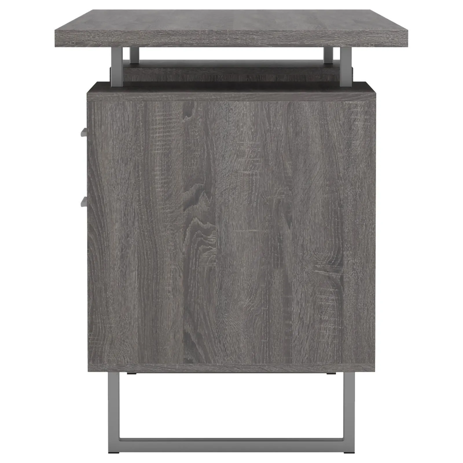 Lawtey Weathered Gray Floating Top Office Desk - Image 5