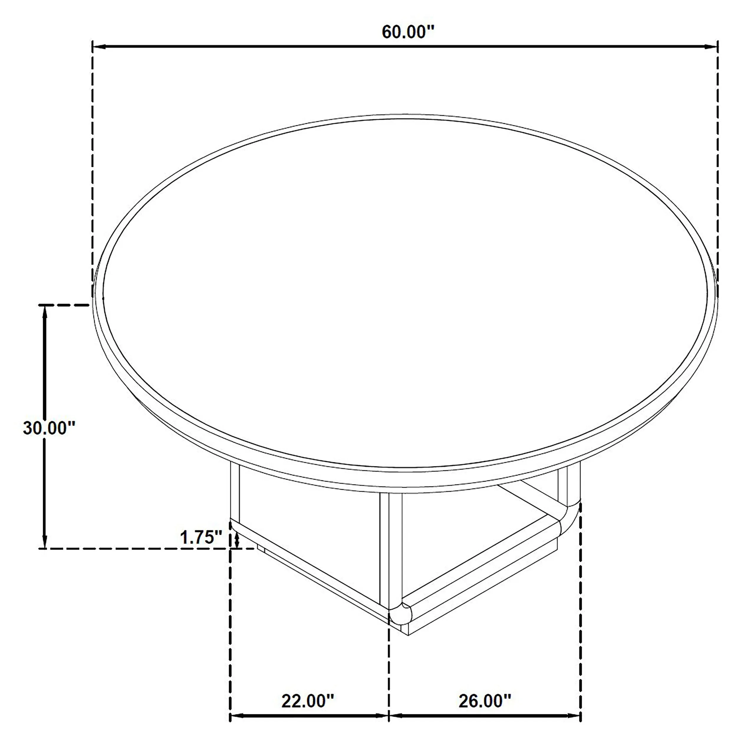 Leandro Burnished Black 60-inch Round Dining Table - Image 6